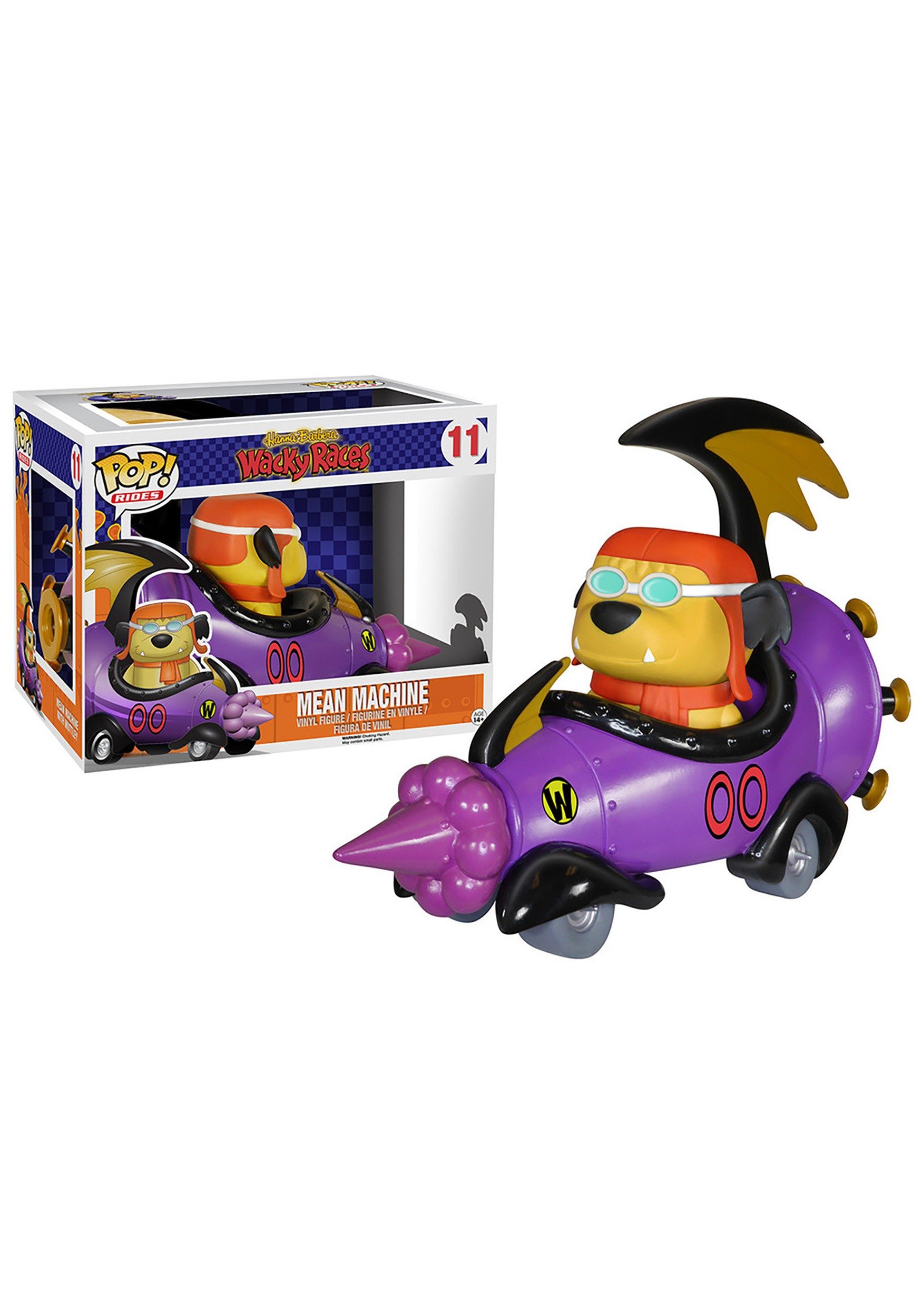 Funko POP Rides: Wacky Racers - Hanna Barbera Mean Machine with Goggled Muttley Collectible Figure | Limited Edition Pop Vinyl Toy for Display & Gifts | Perfect for Anime Fans, Office Decor & Pop Culture Collections
