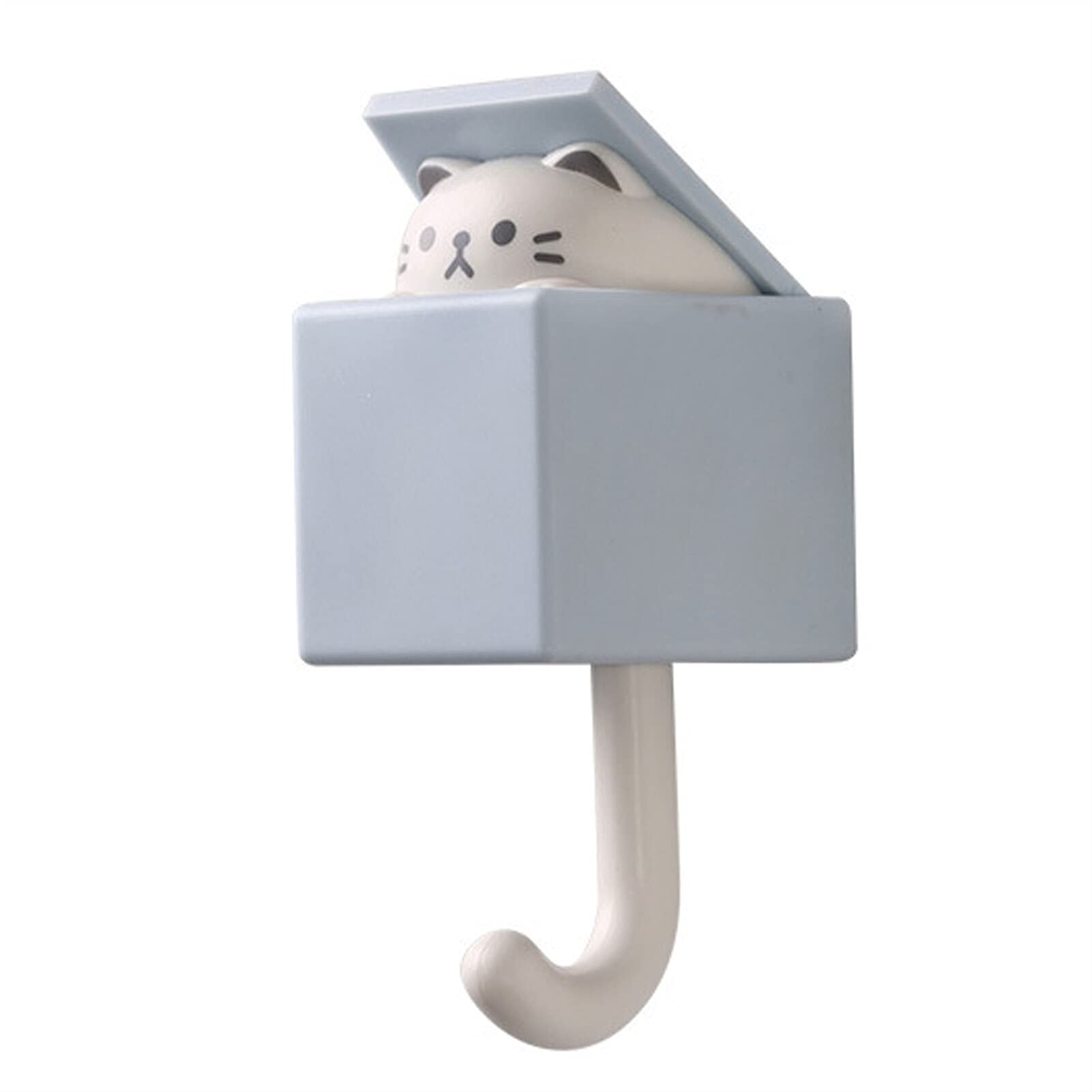 Creative Cat Wall Mounted Coat Rack - 1PC Cute Seamless Door Hook for Dormitory, Bedroom - Key, Umbrella, Towel & Cap Organizer - Decorative Wall Hanger for Home & Office (Color: 2) - Perfect for Small Space Organization & Stylish Wall Decor