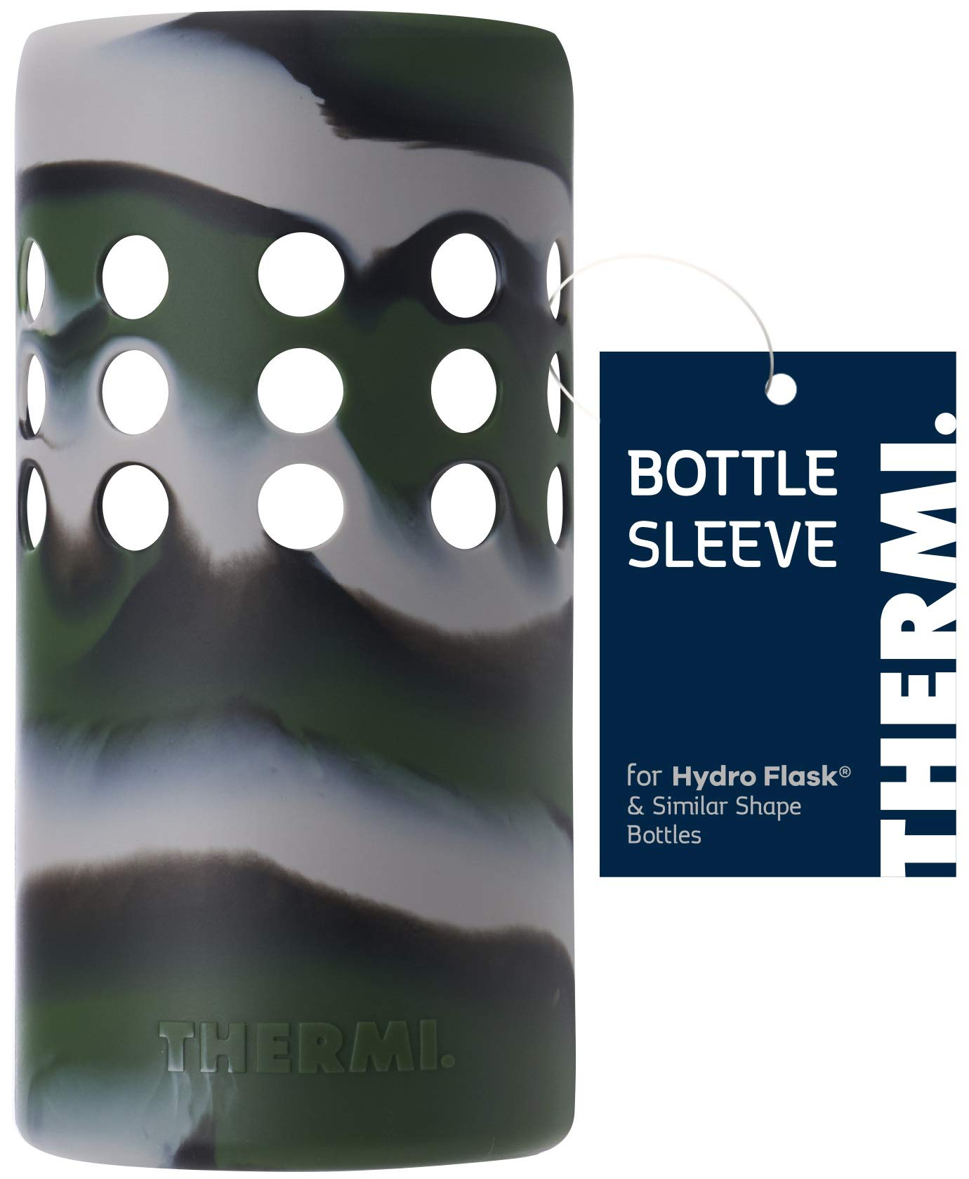 Thermi Protective Silicone Sleeve for Hydro Flask Water Bottles - Shockproof & Insulated Cover for 12oz, 16oz, 20oz, 24oz, 32oz, 40oz Sizes - Perfect for Hiking, Gym, Office & Outdoor Activities
