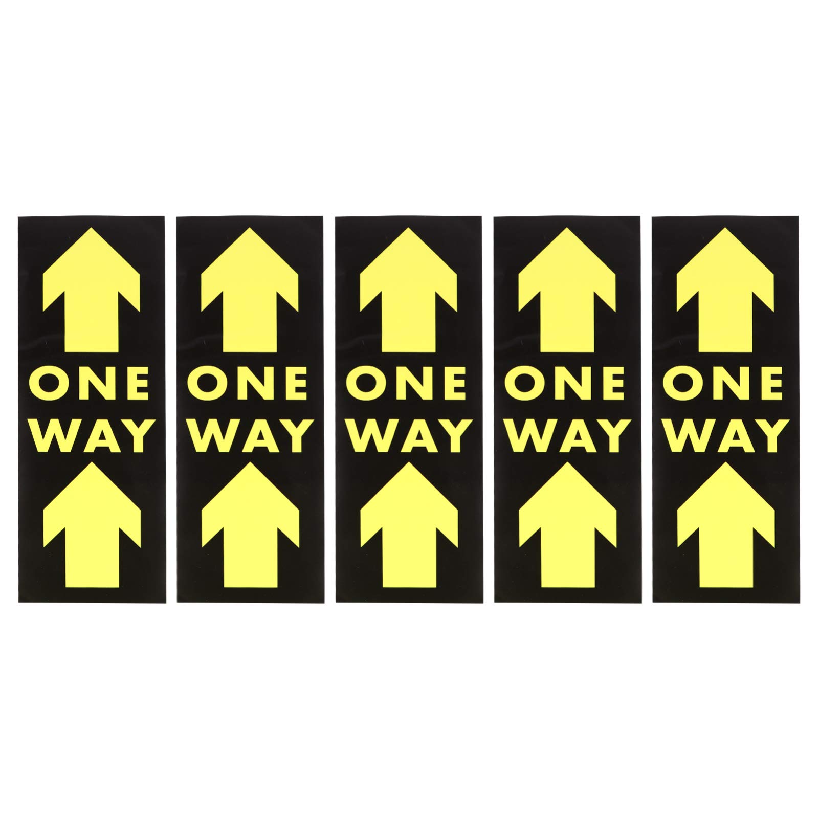 Baluue Social Distance Floor Decals - 5 Pack One Way Directional Warning Signs for Stores, Malls, Offices & Groceries - Non-Slip Safety Floor Markers for Crowd Control & Social Distancing