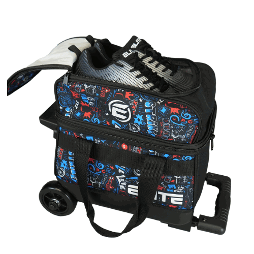ELITE Basic Single Roller Bowling Bag for Men & Women - Durable Graffiti Design Bowling Ball Carrier - Perfect for League Play, Tournaments & Practice Sessions