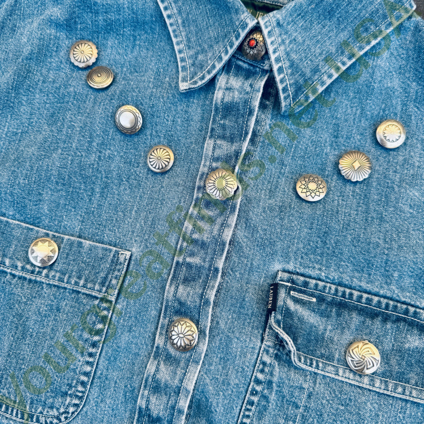 Vintage Navajo Sterling Silver Concho Button Covers | Handmade Native American Jewelry for Western Wear & Boho Fashion