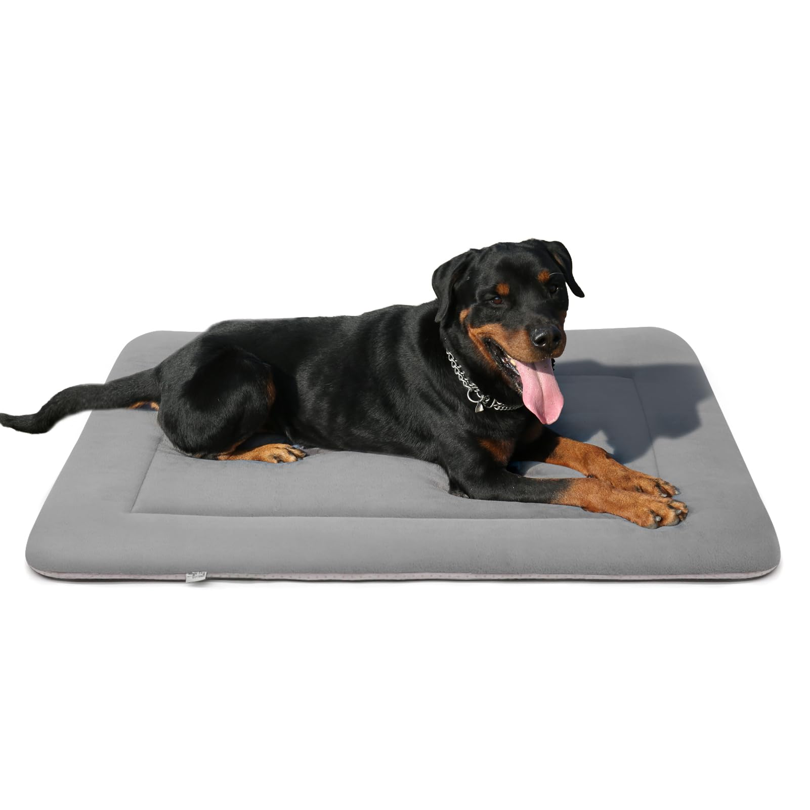 Premium Large Dog Bed - 42 Inch Orthopedic Memory Foam Pet Bed with Non-Slip Bottom | Machine Washable | Light Gray | Perfect for Crates, Floors & Dog Houses - Comfortable Support for Large Breed Dogs