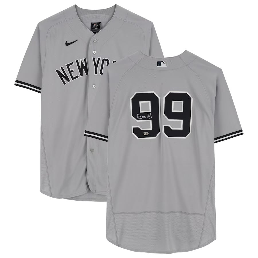 Aaron Judge Autographed New York Yankees Authentic Gray Nike Jersey - Officially Licensed by Fanatics - Perfect for Collectors, Yankees Fans & Sports Memorabilia Enthusiasts - Great for Display, Gifts & Game Day