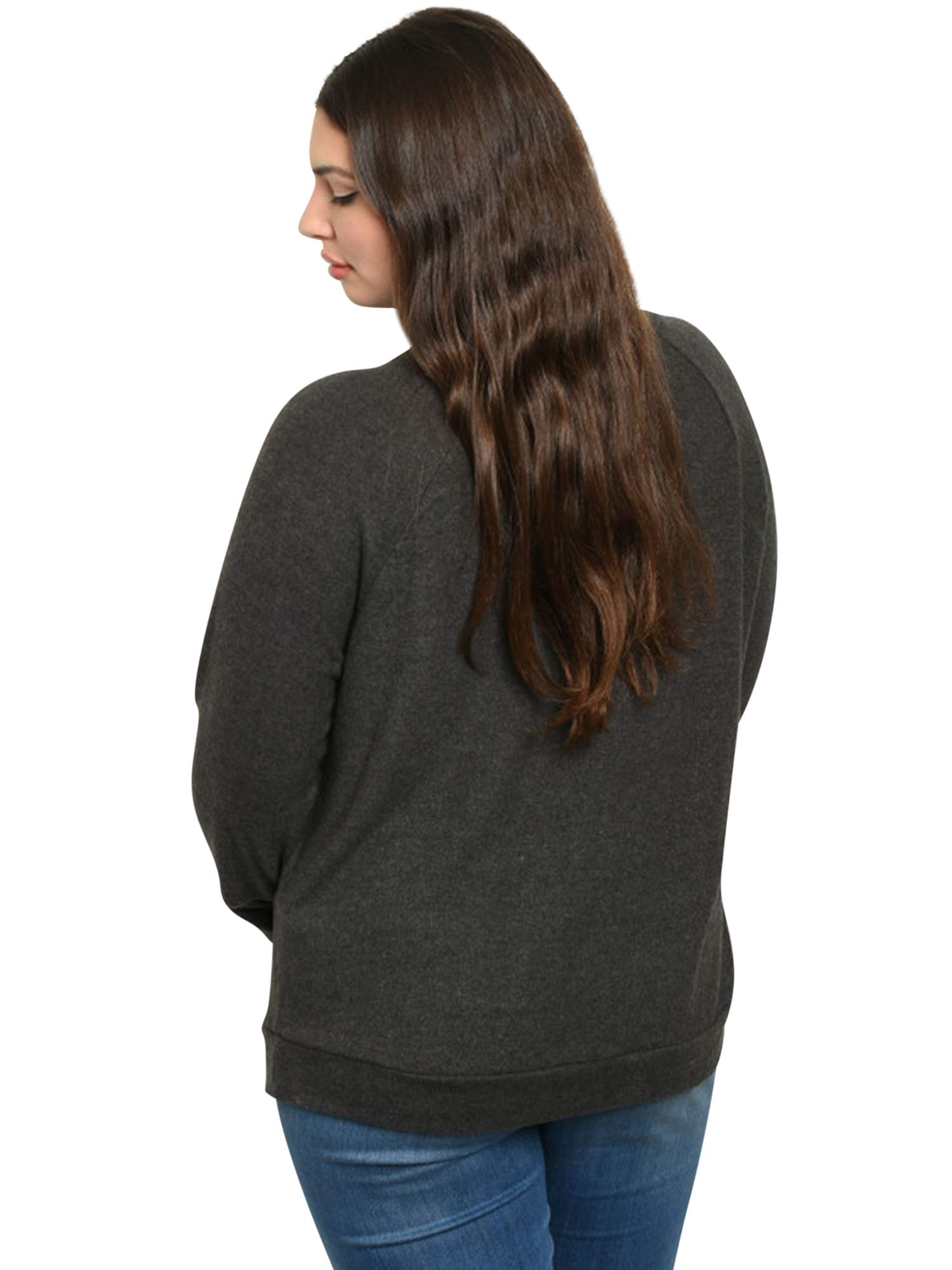 Dark Gray Plus Size Long Sleeve Women's Fashion Top XXX-Large - Comfortable & Stylish for Work, Casual Outfits & Special Occasions
