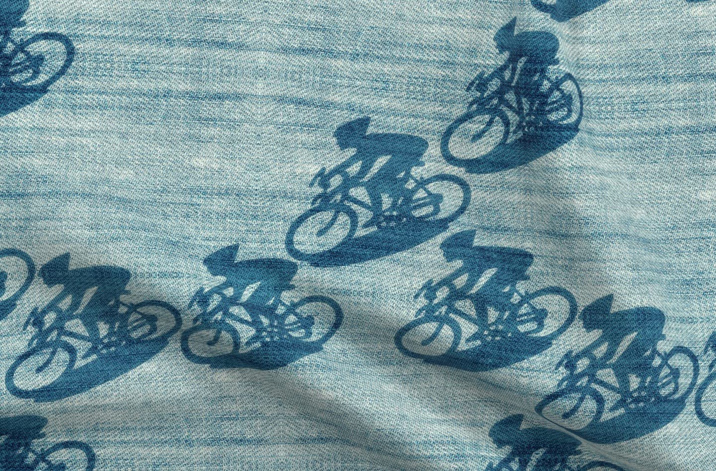 Wheels Bicycle Bike Blue Pattern Printed Petal Signature Cotton Fabric - Fat Quarter for Sewing, Quilting, Apparel & Crafts | Spoonflower Premium Fabric for Home Decor, DIY Projects & Gift Making