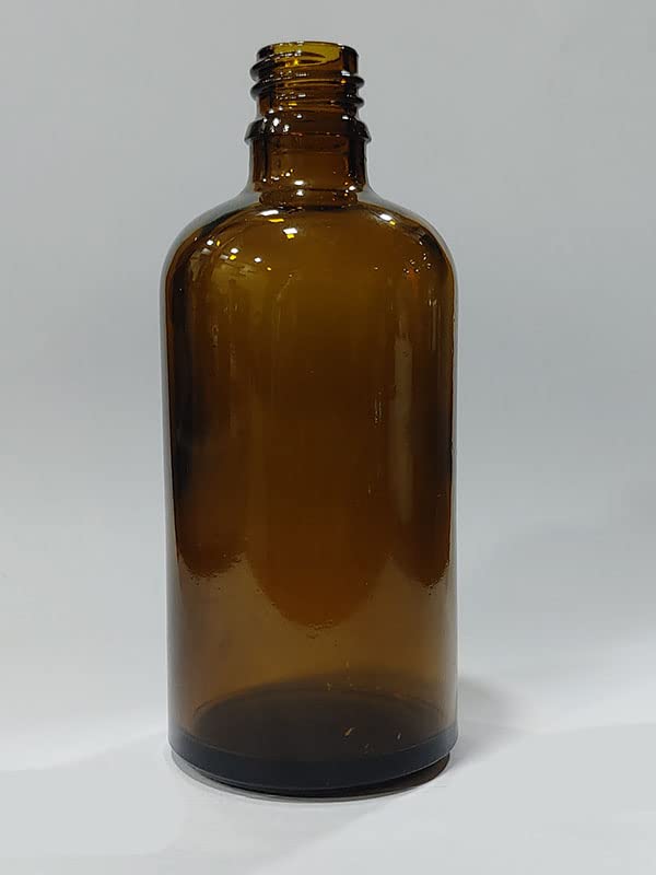 100ML 2-Pack Amber Glass Bottles with Autolock White Cap - Essential Oil, Perfume, Solvents, Medicine Storage | Aromatherapy, Cosmetic & Homeopathy Dispensing | Perfect for DIY, Travel & Gift Packaging