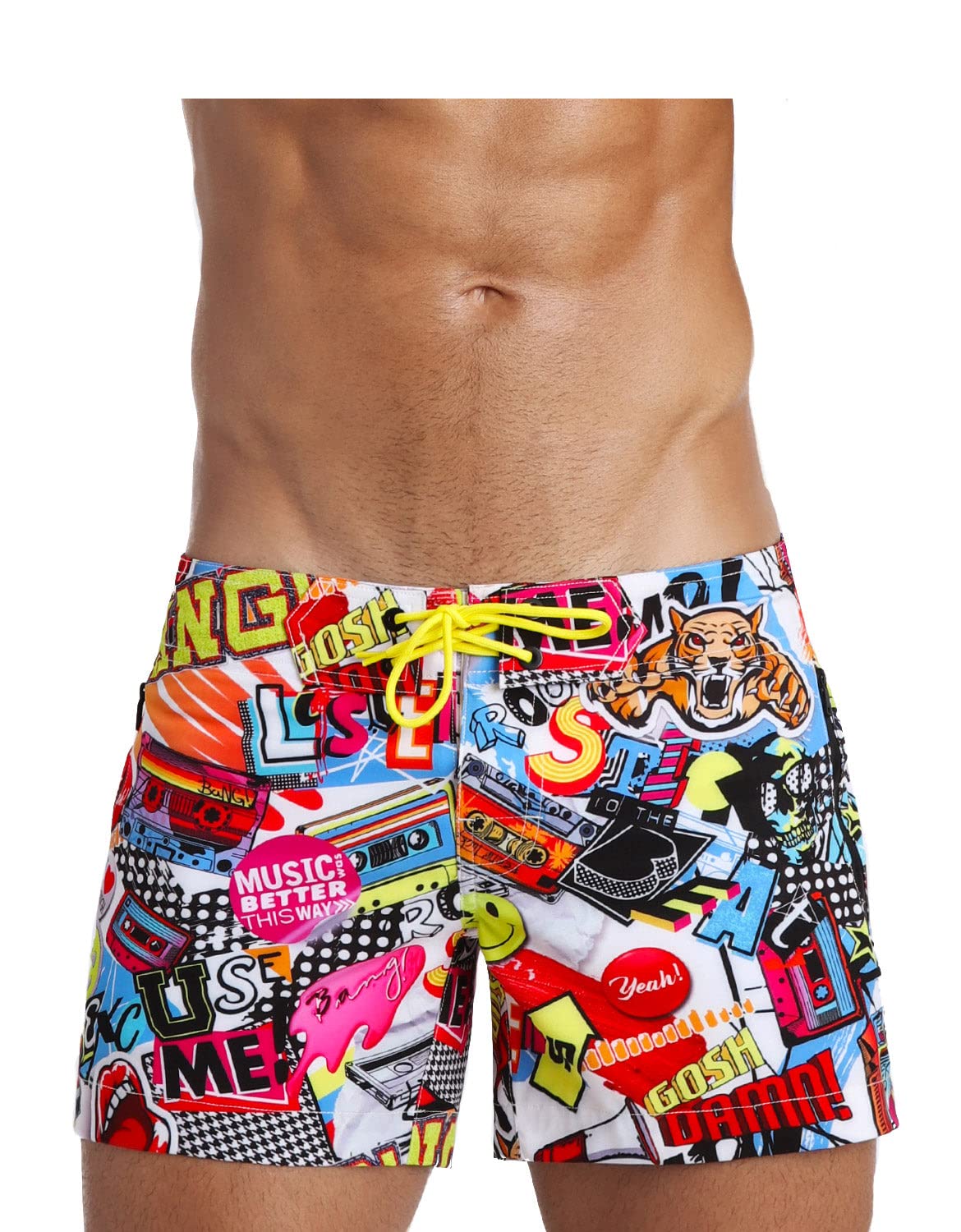 Bang Men's Swim Trunks - Quick-Dry Stretch Swim Shorts with Adjustable Waistband | Premium Beach & Pool Swimwear for Swimming, Surfing & Vacation