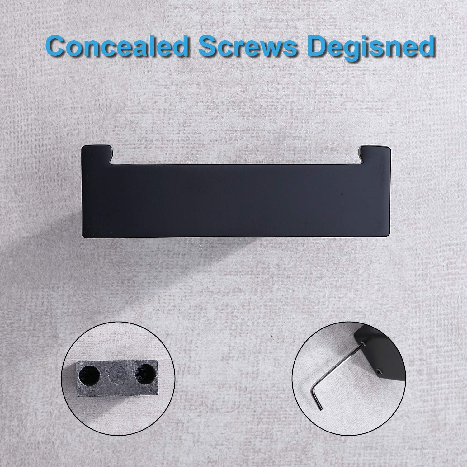 TASTOS Matte Black Bathroom Hooks - 2 Pack SUS304 Stainless Steel Double Hook for Towels, Robes & Coats - Rustproof Wall Mounted Hooks for Bathroom, Kitchen, Bedroom & Entryway Organization