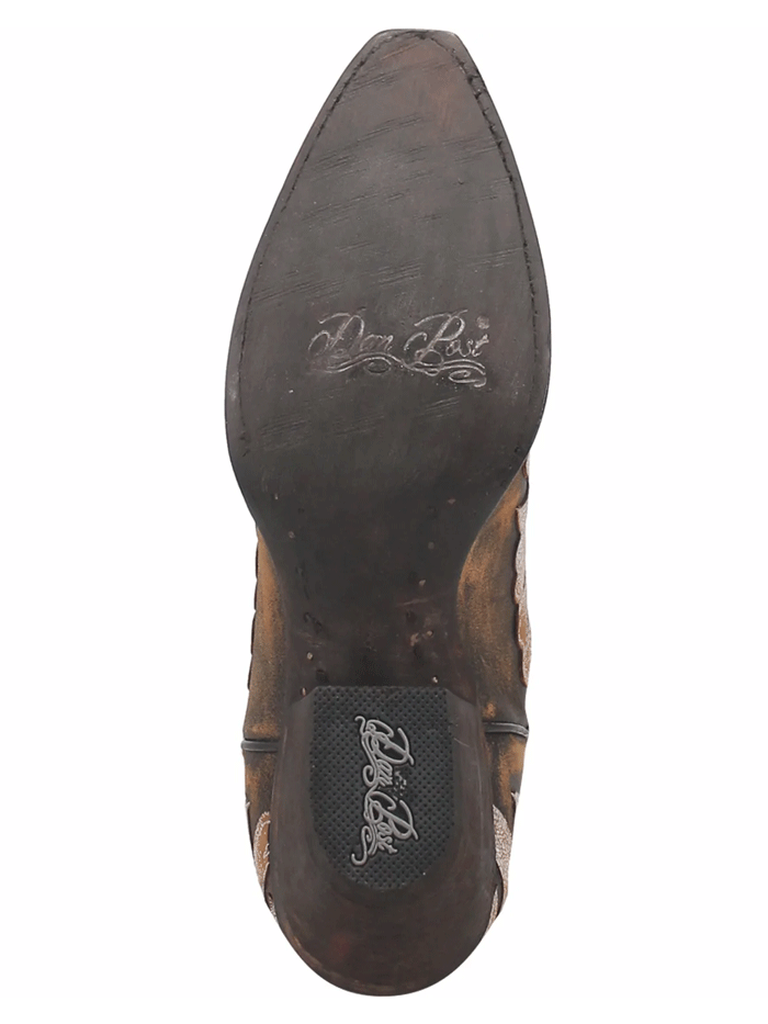 Dan Post DP4359 Women's Indulgence Overlays Leather Boots - Brown & White Cowboy Boots for Western Fashion, Country Dancing & Rodeo Events