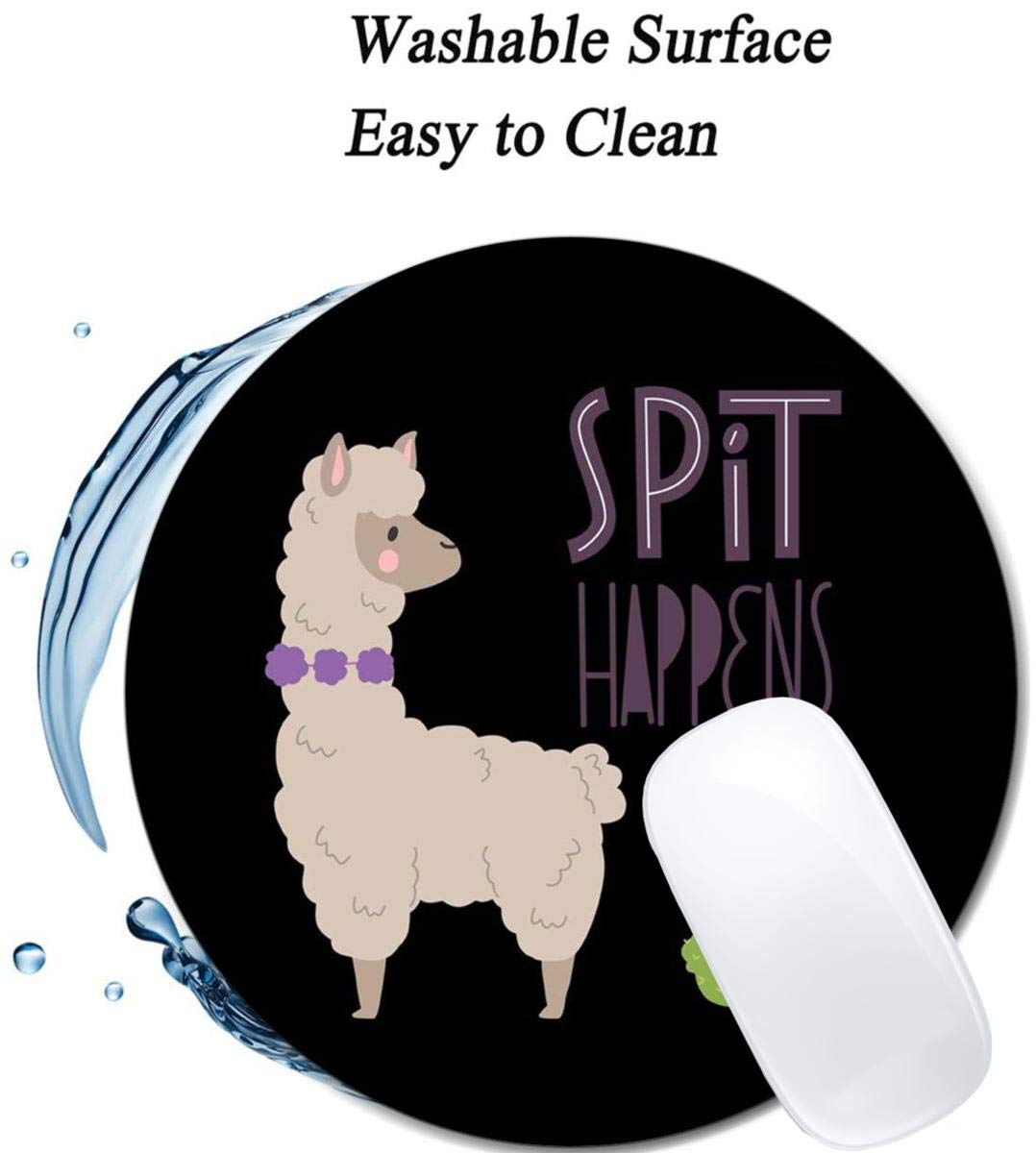 **Cute Llamas Alpaca with Cactus Mouse Pad - Non-Slip Round Rubber Mousepad for Laptop & Office Computer - Customized Desk Accessories for Gaming & Work**