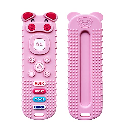YAPROMO Baby Teething Toys - Carton Look Remote Teether for Infants 3-18 Months | BPA-Free Silicone Chew Toy with Remote Control Shape | Soothing Gum Relief for Teething Babies | Perfect for Home, Travel & Daycare Use