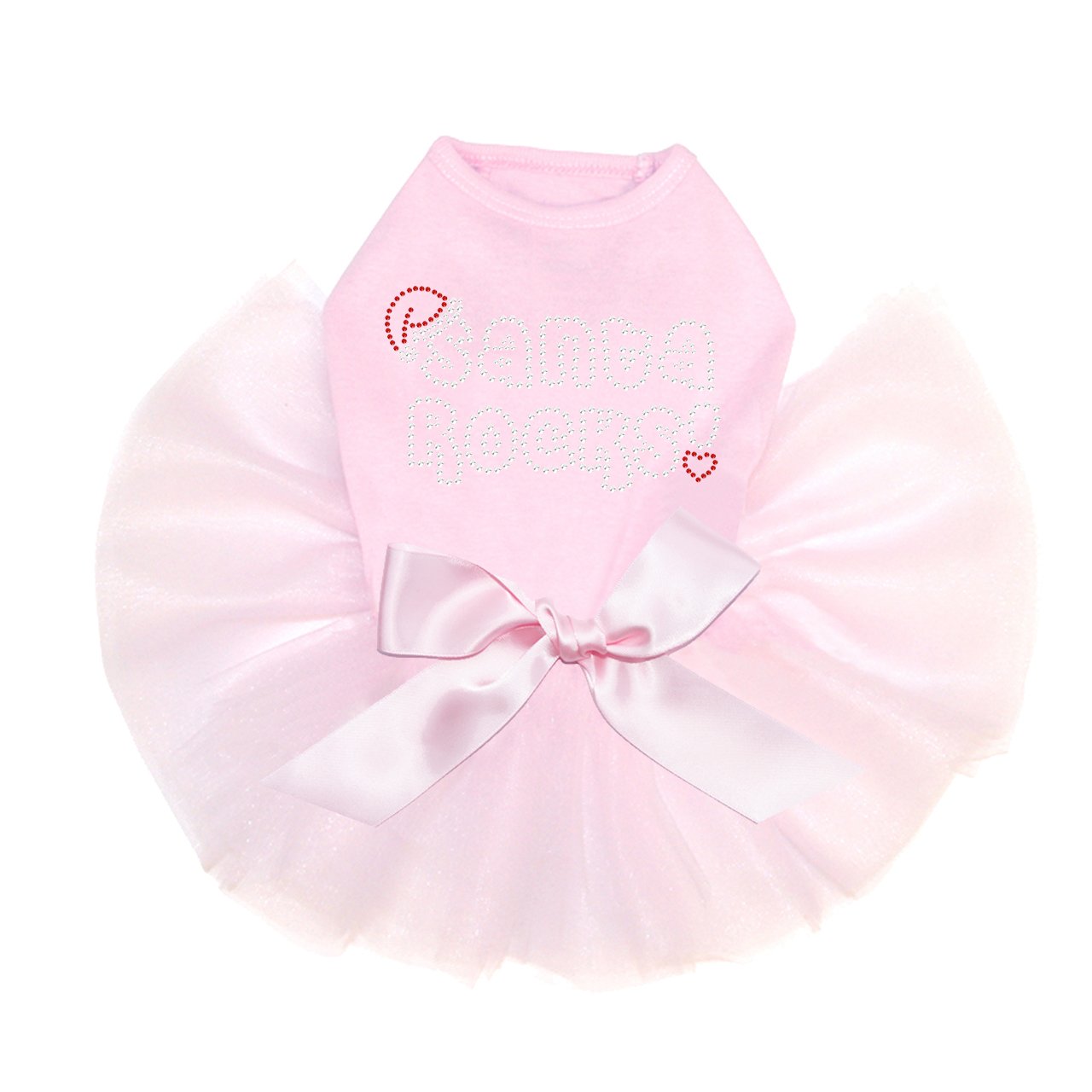 Bling Rhinestone Dog Tutu Dress - Pink 4XL for Christmas Pet Party