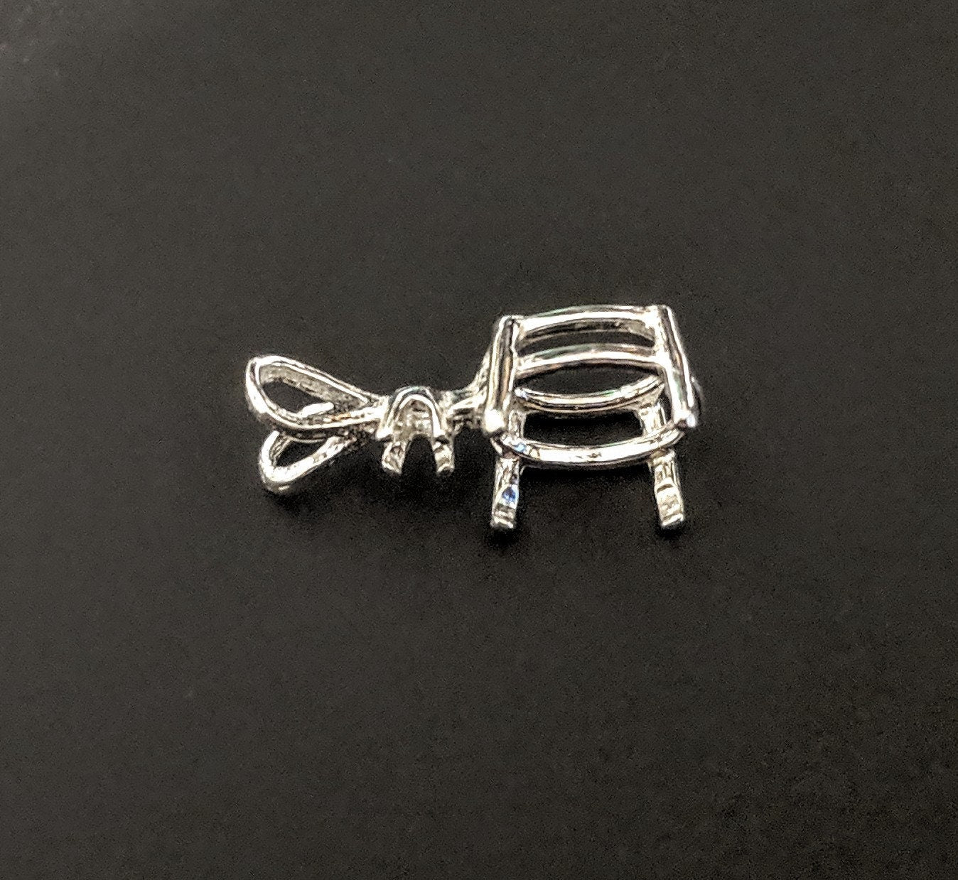 6x4mm & 9x7mm Oval Pendant Setting - Solid Sterling Silver or 14K White/Yellow/Rose Gold - Handcrafted in USA - Perfect for Birthstone, Diamond & Gemstone Jewelry Making