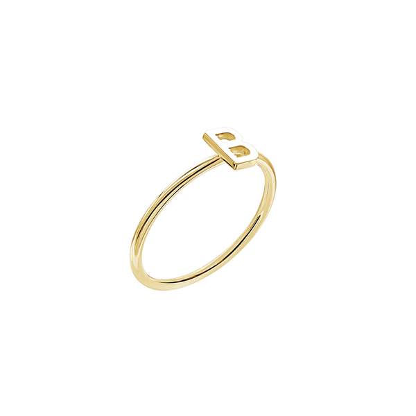Amare Wear Initial Stackable Rings 14K Gold - Personalized Name Rings for Women, Dainty Layering Rings, Minimalist Jewelry Gift | Perfect for Everyday Wear, Stacking & Special Occasions