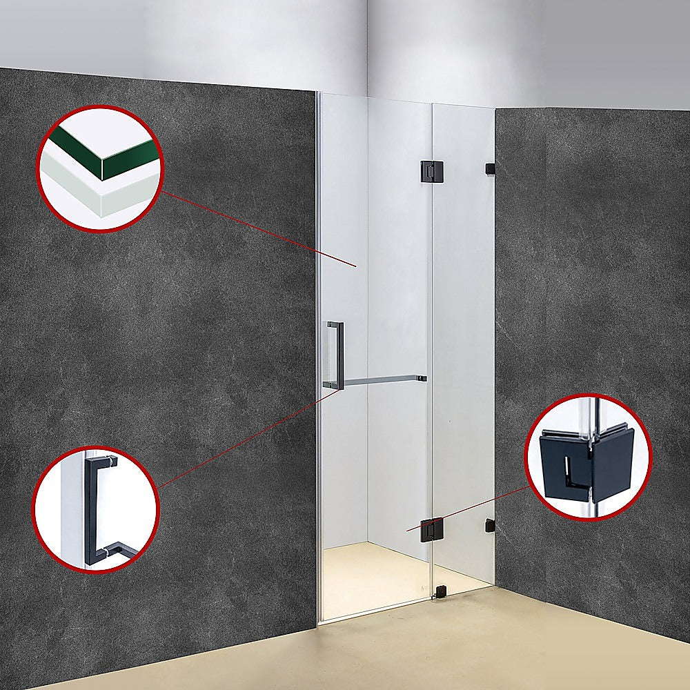 10mm Frameless Shower Screen 100x200cm - Wall to Wall Bathroom Glass Panel by Della Francesca | Perfect for Modern Walk-in Showers & Spa-Like Bathroom Upgrades