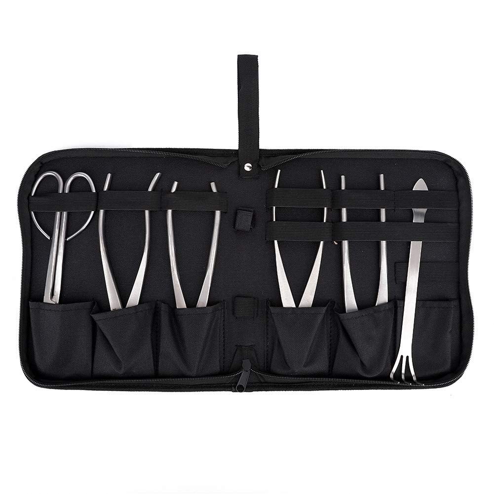 6-Piece Bonsai Tools Set - Stainless Steel Gardening Kit with Storage Bag for Trimming, Pruning & Soil Loosening - Perfect for Bonsai, Succulents & Fruit Trees - Indoor/Outdoor Plant Care Essential