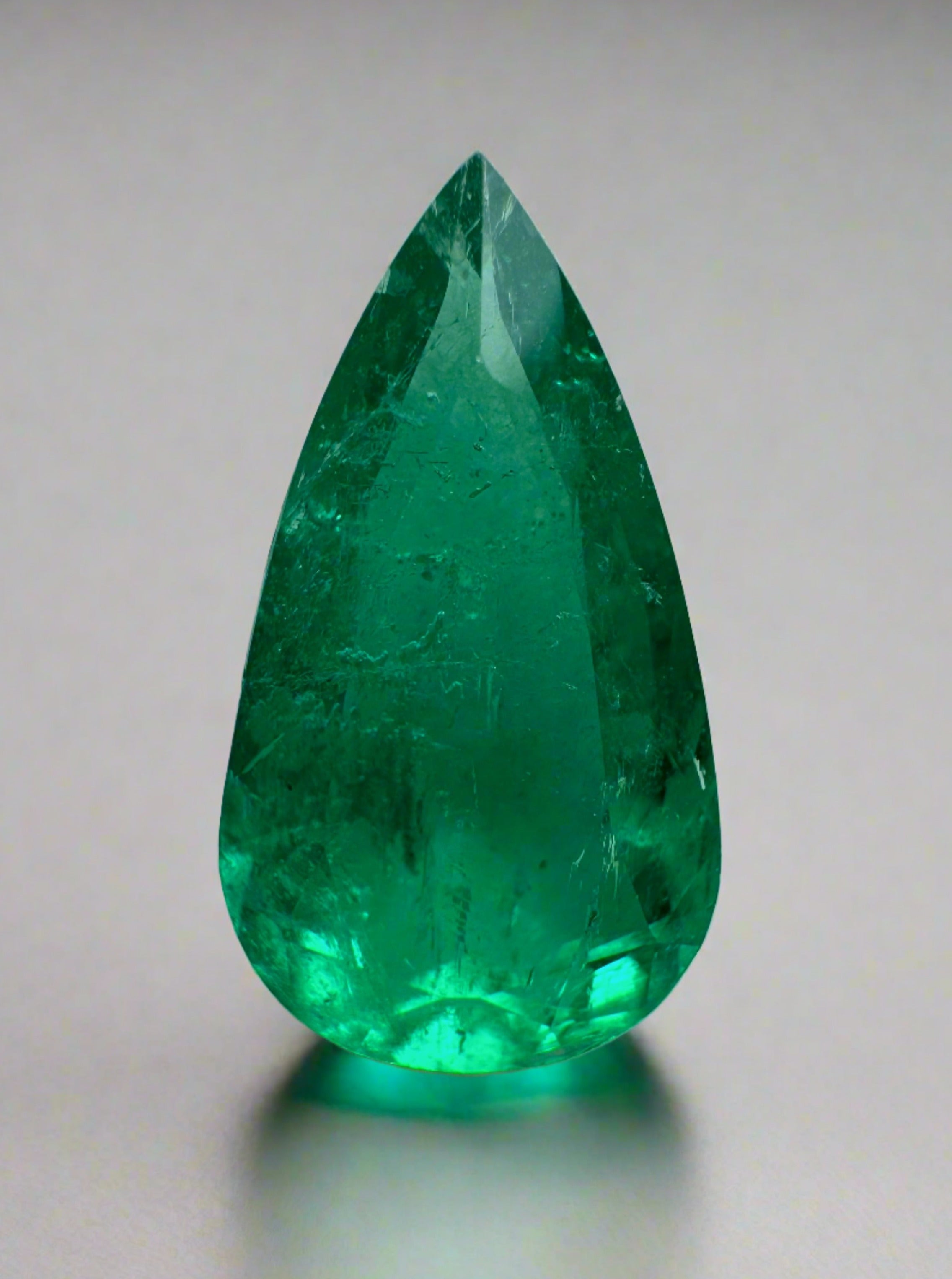 2.31 Carat Vivid Blue Green Natural Loose Colombian Emerald Pear Cut Gemstone for Jewelry Making - Perfect for Engagement Rings, Earrings & Necklaces