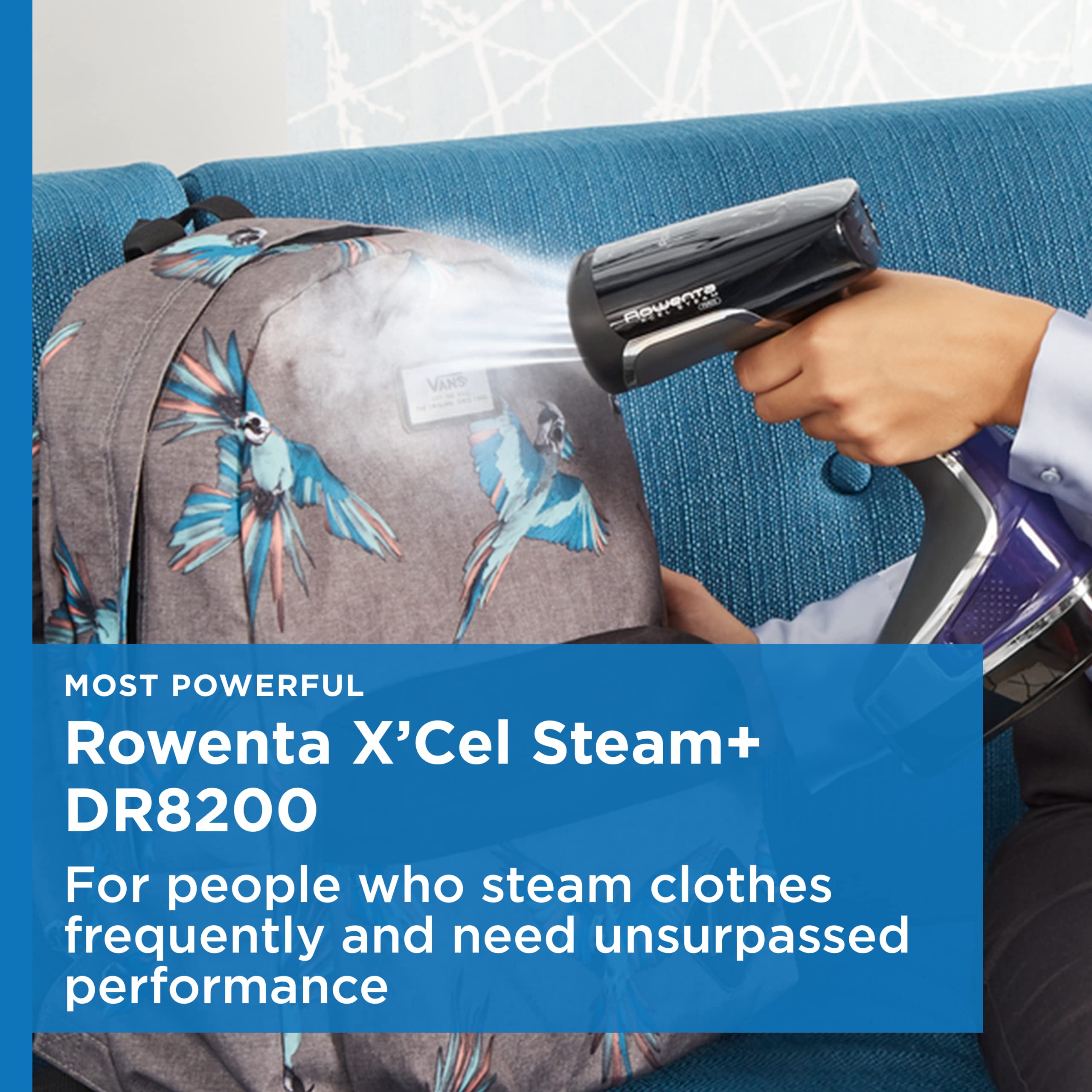 Rowenta DR8220 Handheld Steamer for Clothes - 1875W Powerful Steam, 25-Second Fast Heat-Up, Long Cord - Perfect for Travel, Home & Office Use - Remove Wrinkles from Shirts, Dresses & Suits Quickly