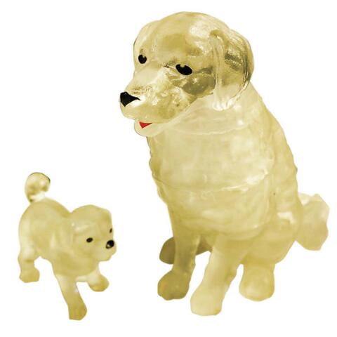 3D Crystal Puzzle - Dog and Puppy Set, Brain Teaser Puzzle for Adults and Kids, Fun Family Activity, Perfect Gift for Pet Lovers - Great for Stress Relief, Home Decor & Party Games