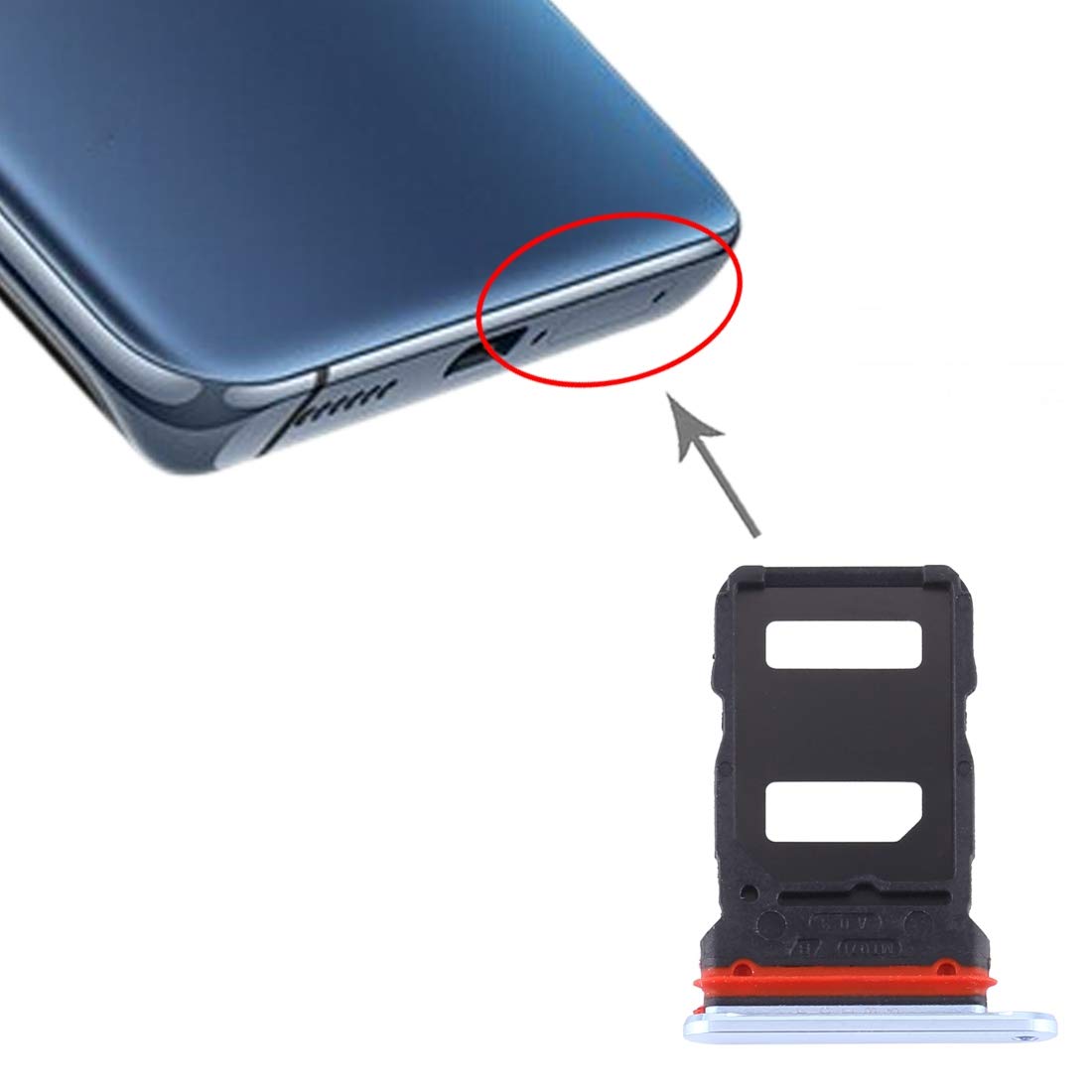 Original SIM Card Tray Replacement for Vivo X50 Pro - Blue | Compatible with All Carriers | Perfect for Travel, Business & Everyday Use