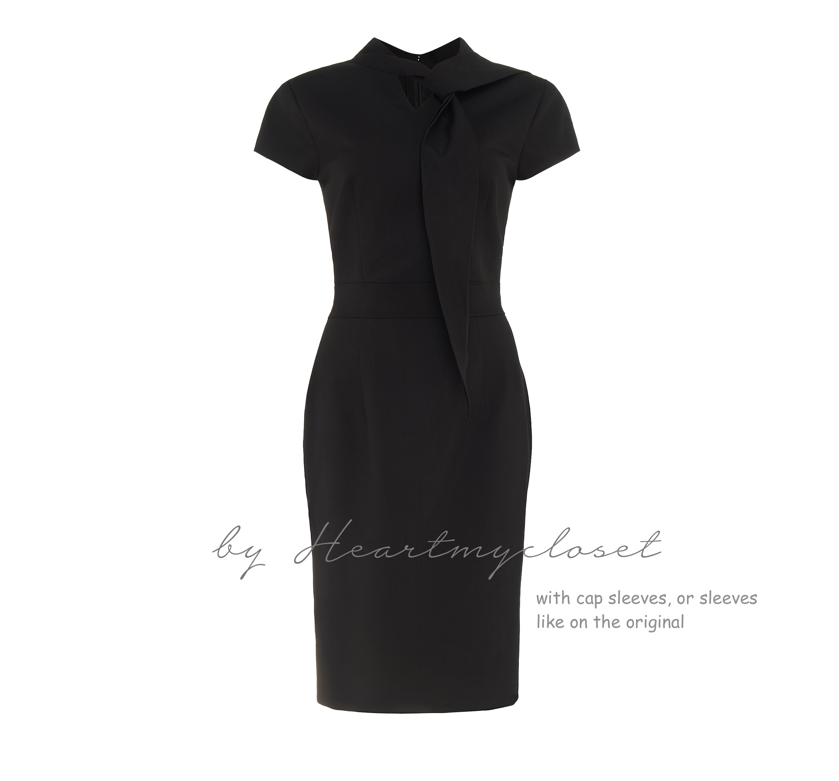 Elegant Little Black Dress with Ties - Meghan Markle Inspired Evening Gown for Cocktail Parties & Formal Events
