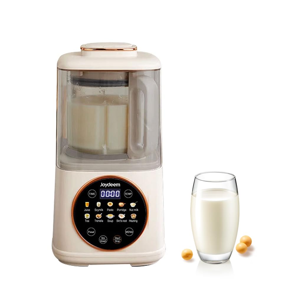 Joydeem JD-J03 Quiet Blender with Soundproof Shield - 8-Speed & Temperature Control for Smoothies, Soy Milk, Juice - 1100ml Capacity, 12H Preset Timer - Perfect for Home Kitchen, Office & Healthy Lifestyle (White)