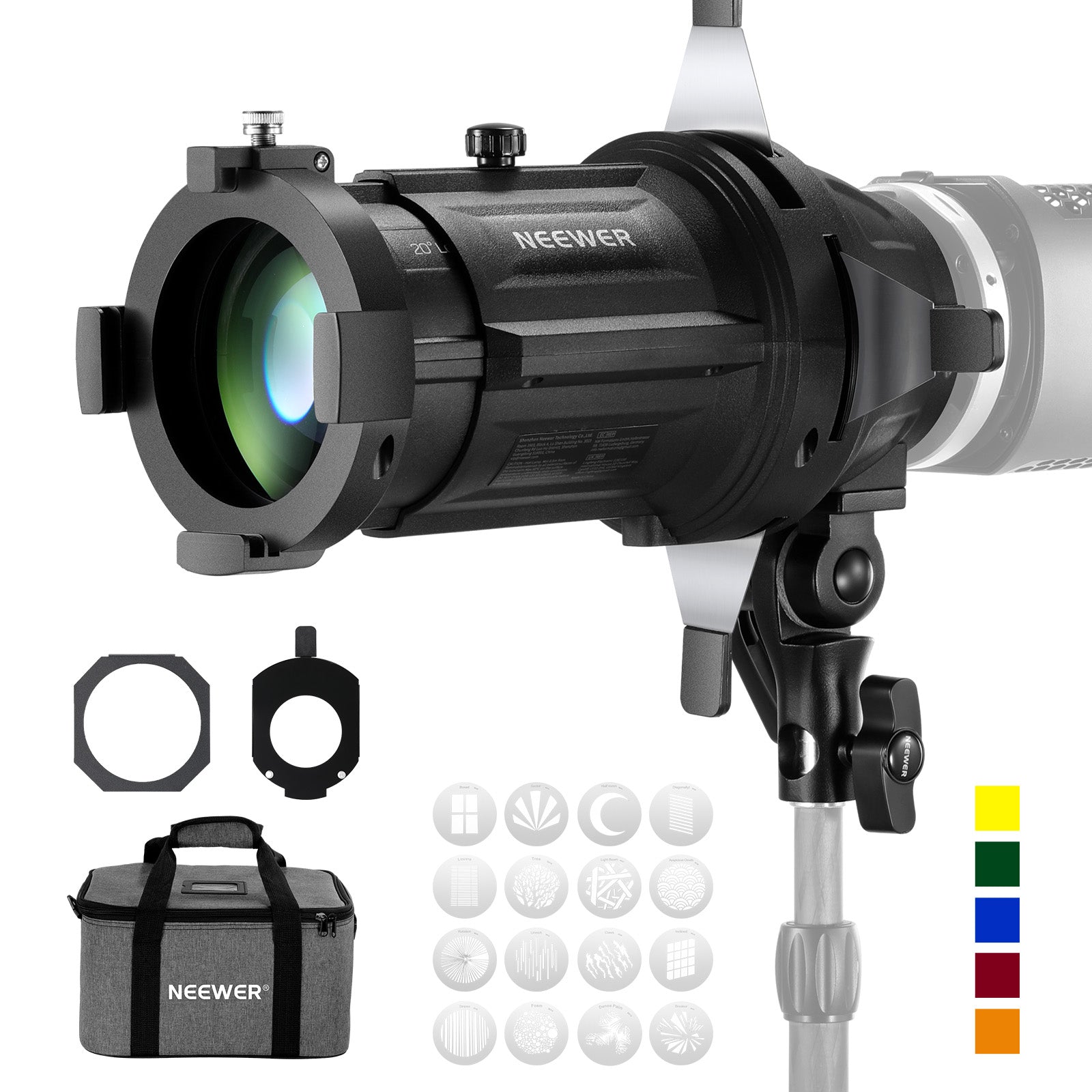 NEEWER LS 48 20° Spotlight Snoot for MS Series LED Video Light - Professional Photography & Videography Lighting Accessory for Studio, YouTube, Live Streaming