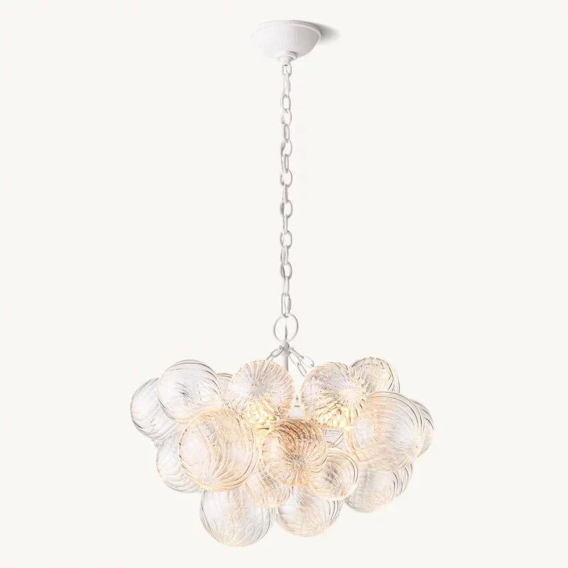 Tammy 24-Inch Round Glass Ball Chandelier - Modern Crystal Ceiling Light Fixture for Dining Room, Bedroom, or Living Room Decor