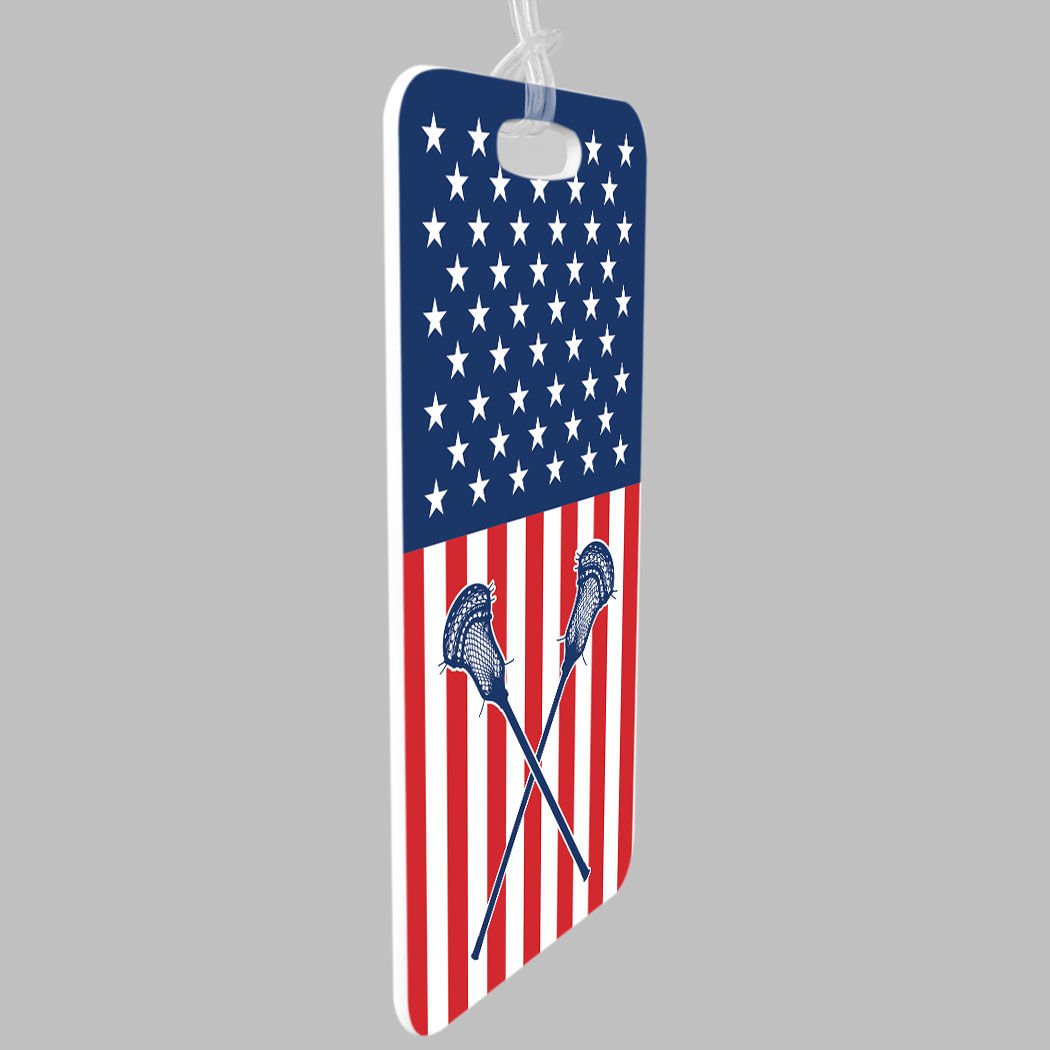 Custom Lacrosse Bag Tag for Men - Personalized Name & Info - USA Lax Gear - Perfect for Travel, Practice & Tournaments