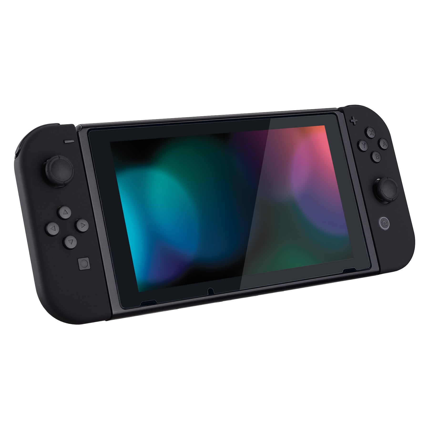 eXtremeRate Soft Touch Grip Back Cover Replacement Shell for Nintendo Switch Console & Joy-Con Controllers - Full Button Set, DIY Installation (Black, Model QP310) - Perfect for Gaming Comfort and Customization