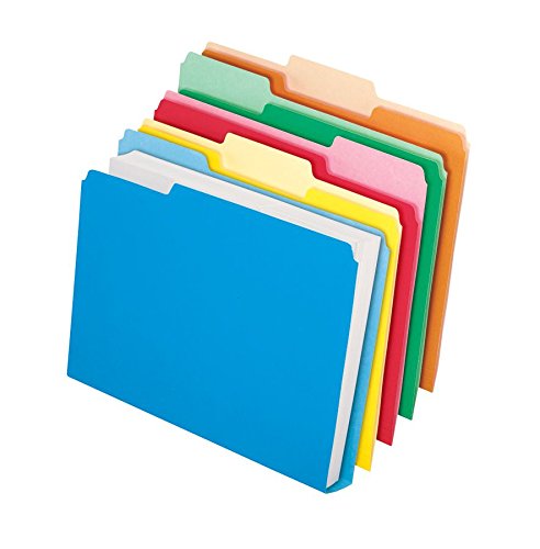Pendaflex Double Stuff Cut-Less Waterproof File Folders - 50 Pack, Assorted Colors - Ideal for Office, School & Home Organization