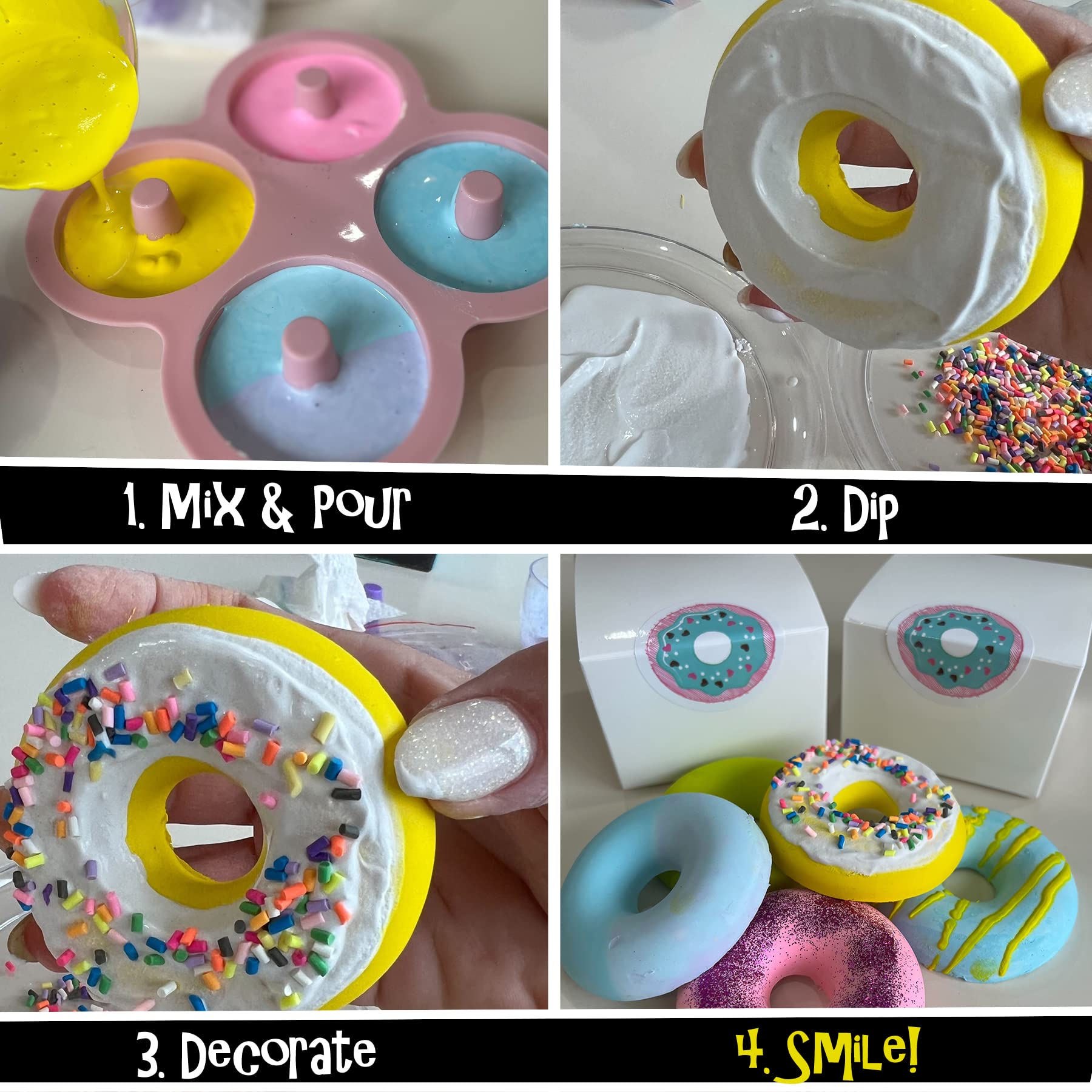 DIY Mushroom Donut Sidewalk Chalk Kit - Make Your Own Street Chalk | Creative Craft Gift for Kids & Teens | Outdoor Fun for Spring, Summer, Fall | Perfect for Birthdays, BBQs & Sidewalk Art Activities