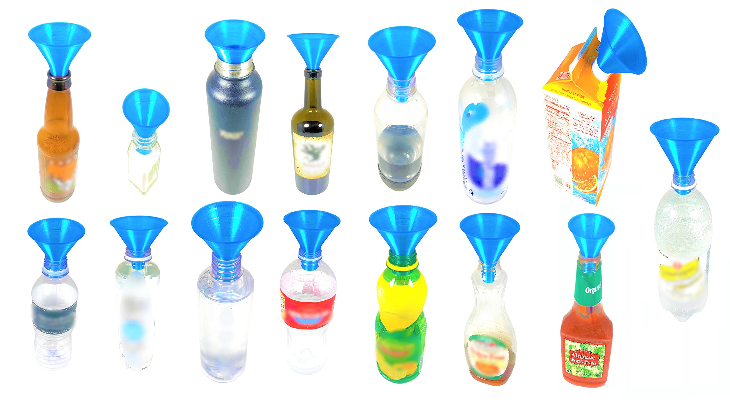 2 Pack Wide Mouth Funnel Set - Perfect for Protein Powder, Vitamins & Energy Drinks - Fits Most Plastic Bottles - Ideal for Kitchen, Gym & Travel Use