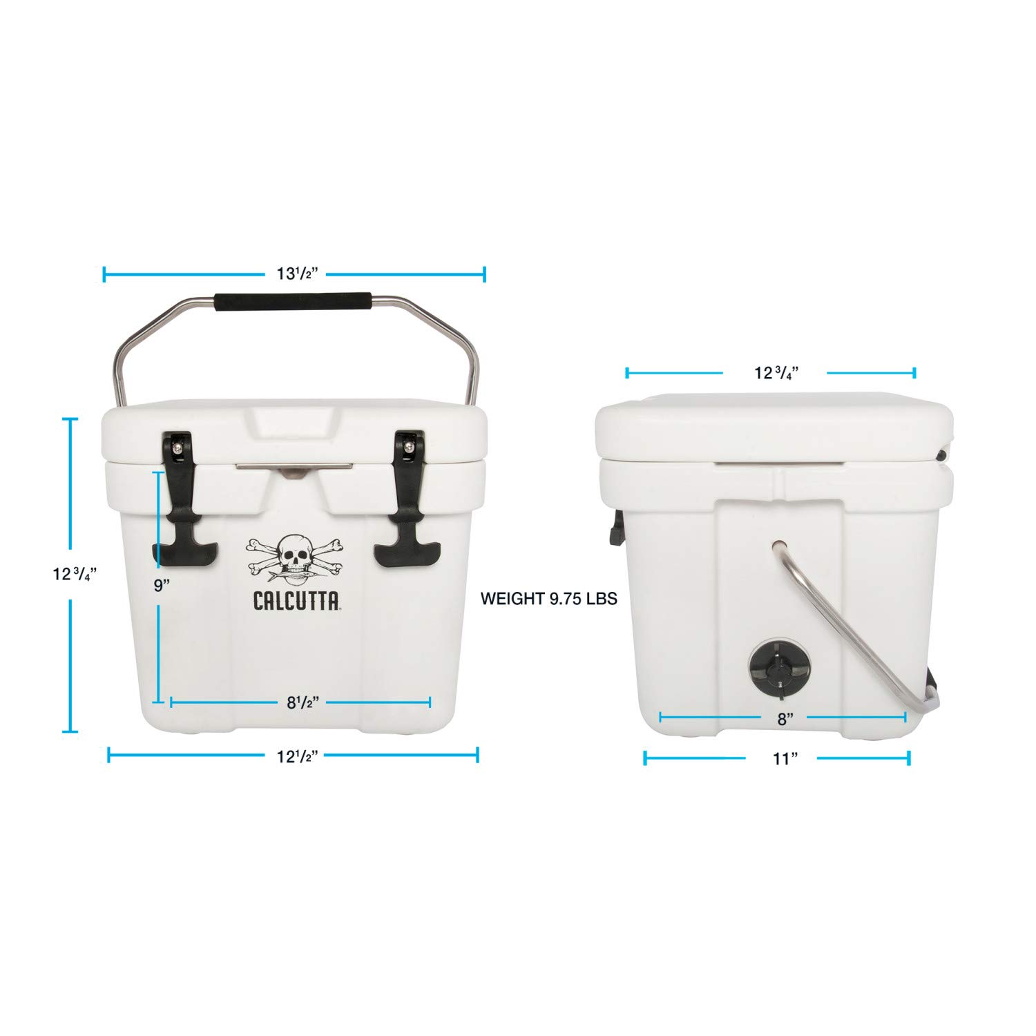 Calcutta Hard Cooler - 5-Day Ice Retention Insulated Outdoor Ice Chest | Portable Cooler for Fishing, Boating, Camping & Tailgating | 11L Travel Drink Cooler with Drain Plug | Perfect for Beach Trips, Picnics & Outdoor Adventures