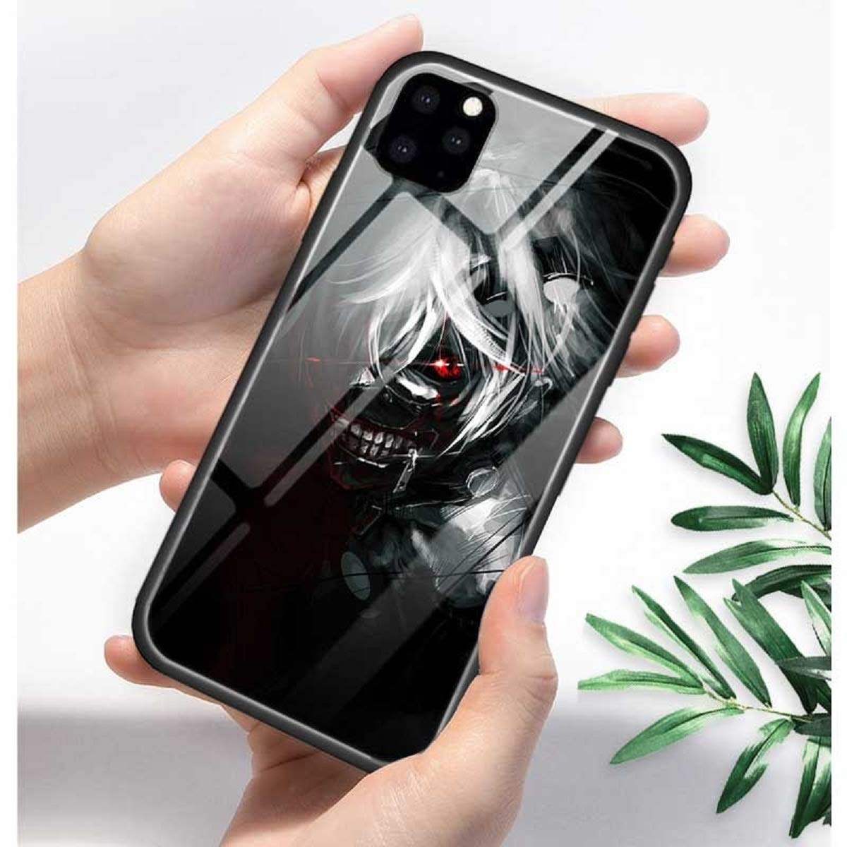 Tokyo Ghoul Anime Tempered Glass Phone Case for iPhone XR/X/XS MAX/6/6S/7/8 Plus/11/11 Pro/Pro Max/SE 2020 - Manga Style Protective Cover - Perfect for Fans, Cosplay & Everyday Use