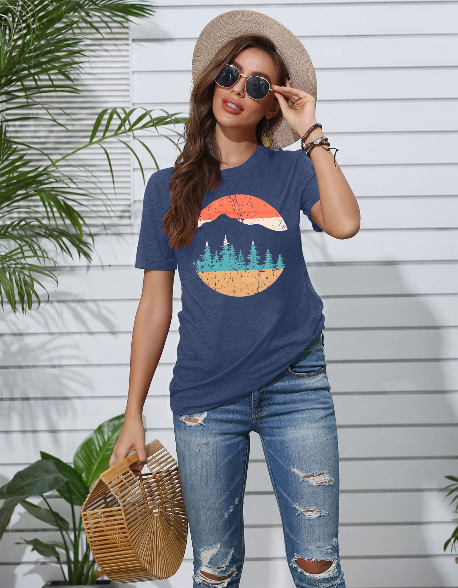 Women's Adventure Graphic Tee - Hiking & Mountain T-Shirt for Outdoor Enthusiasts | Casual Short Sleeve Top for Camping, Travel & Everyday Wear