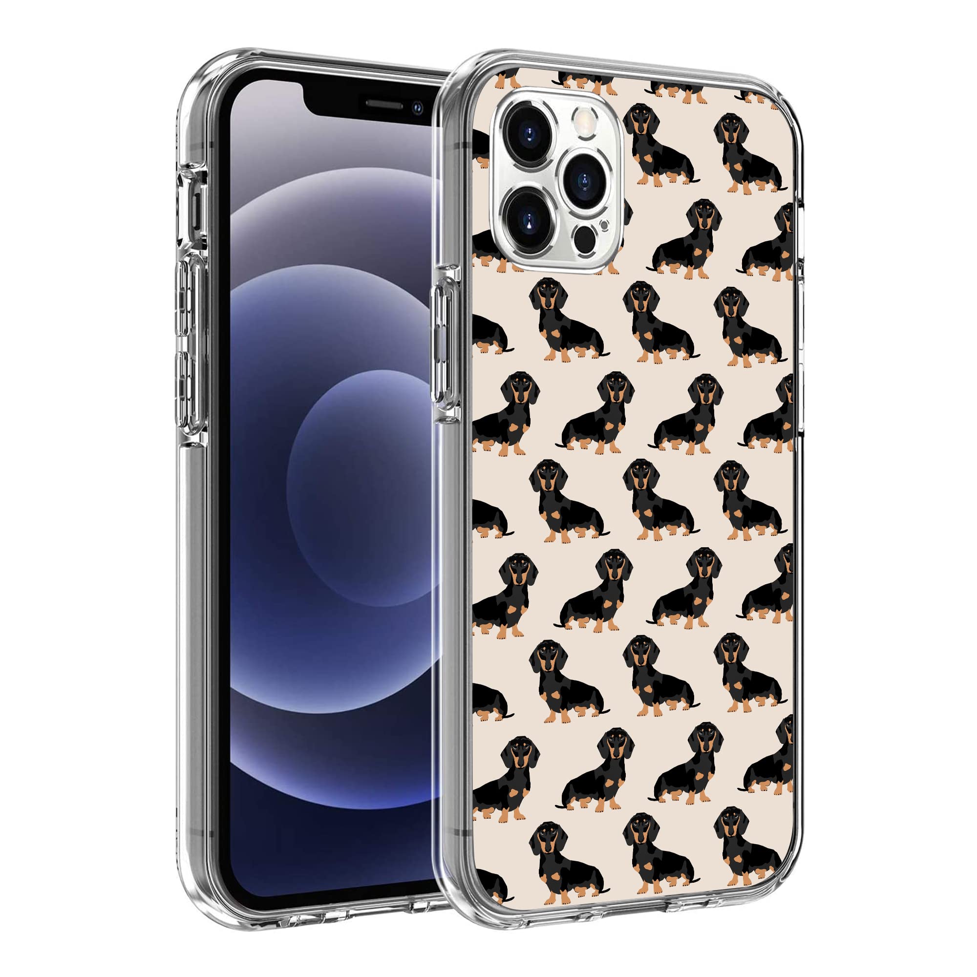 Funny Dachshund Weiner Dog Pet Design Shockproof Case for iPhone 13 Pro - Cute Protective Phone Cover for Women & Girls - Perfect Gift for Dog Lovers, Daily Use & Outdoor Activities