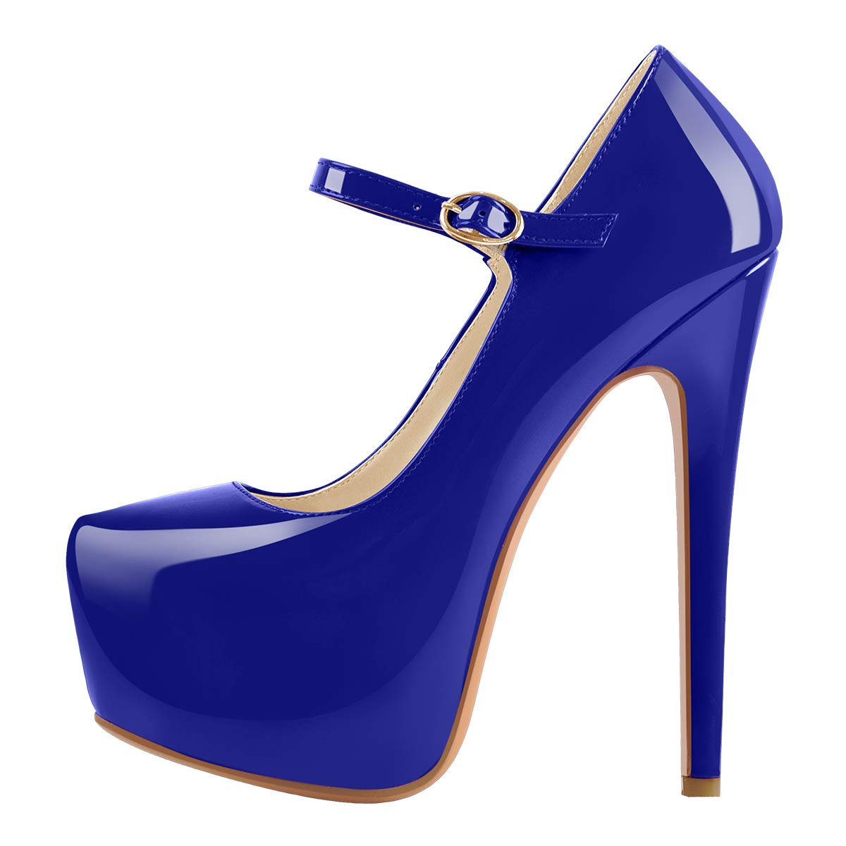 VERISSON Women's Mary Jane Stiletto Pumps - Buckle Strap Platform High Heels for Women, Elegant Dress Shoes for Office, Party & Special Occasions