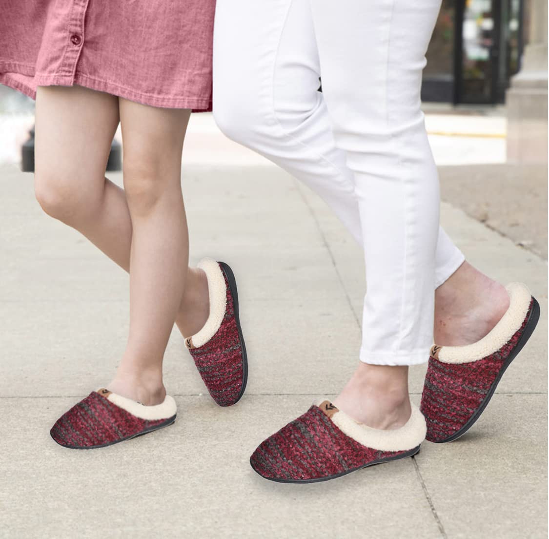 Mommy and Me Matching Slippers - Mother Daughter Crochet Knitted Fleece-Lined Clog Slippers - Cozy Homewear for Family Bonding Time