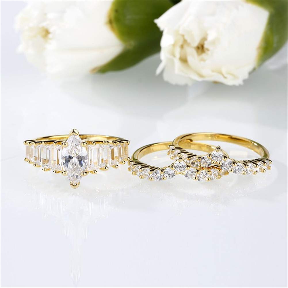 Jeulia 1.5 Carat Marquise Cut Wedding Ring Set - 18K Gold Plated 925 Sterling Silver Engagement & Promise Band Rings for Women - Perfect for Proposals, Anniversaries & Special Occasions with Jewelry Gift Box
