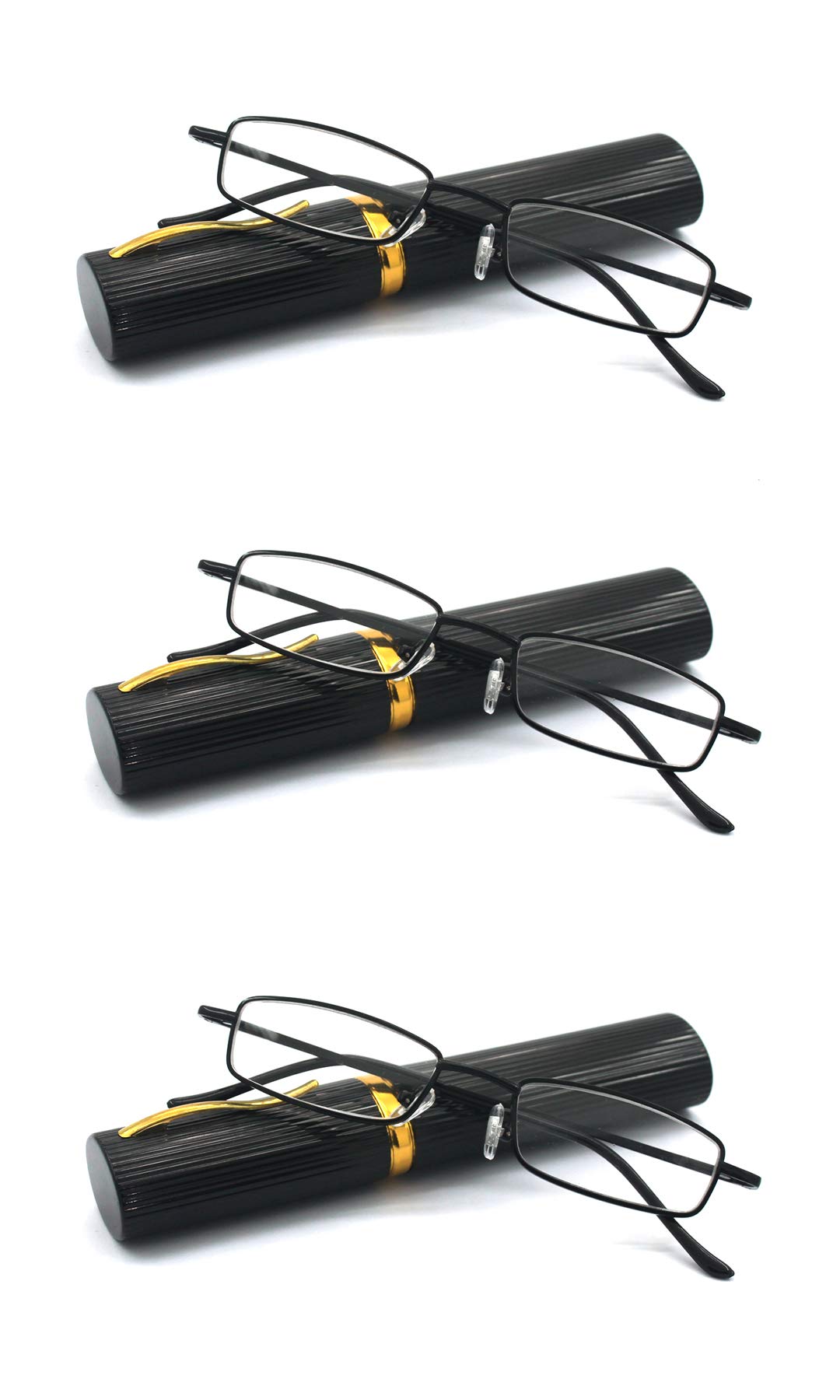 Ultra Slim Compact Lightweight Reading Glasses with Portable Aluminum Case - Perfect for Travel, Office & Reading Anywhere
