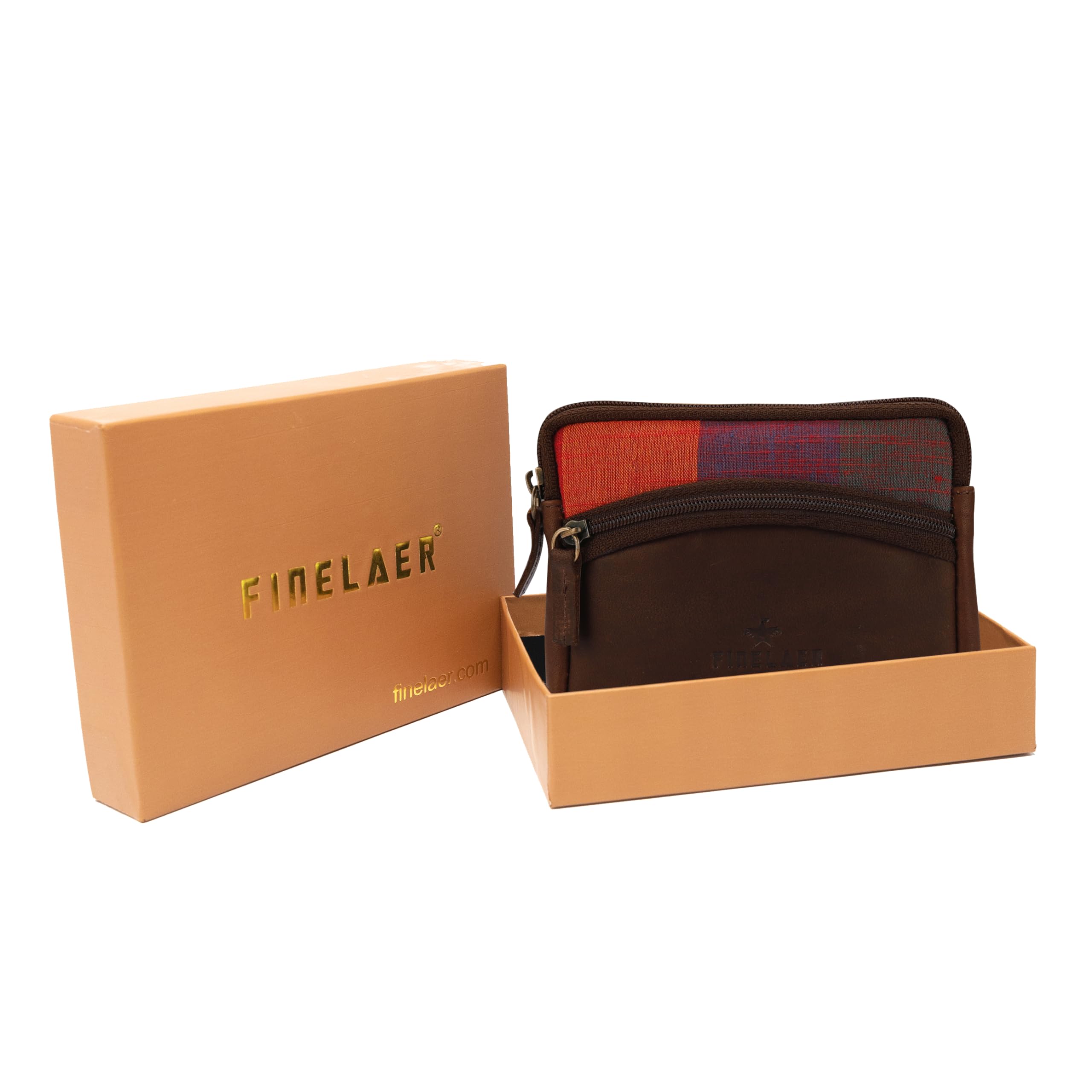 Premium Leather Coin Pouch Wallet with Zipper - Small Change Holder for Men & Women (Ginger Brown) - Perfect for Travel, Shopping, and Everyday Cash Organization