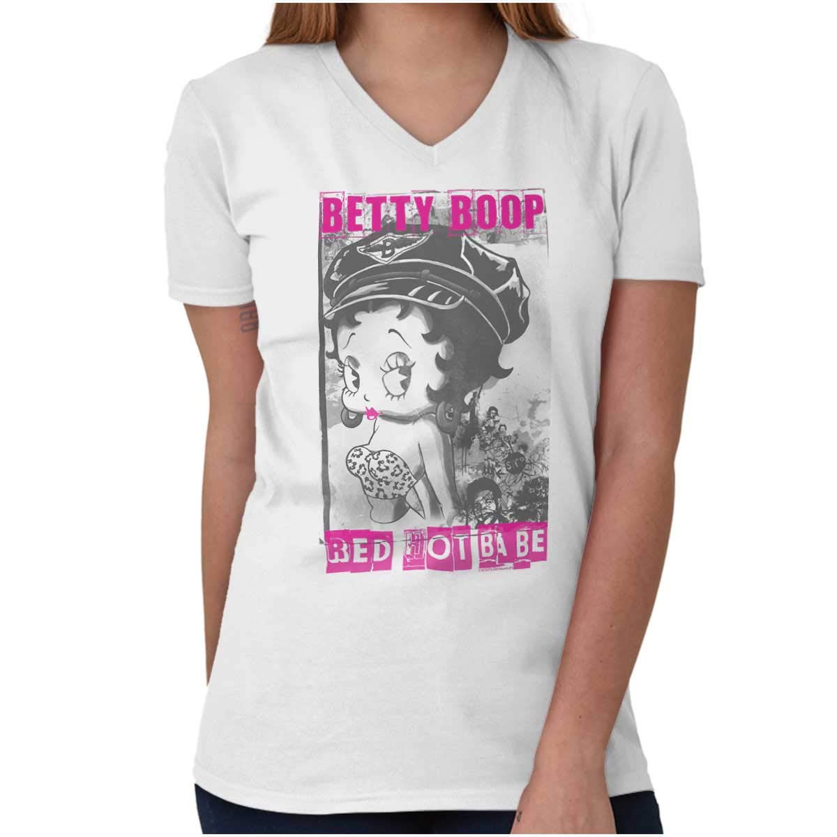 Vintage Betty Boop Graphic T-Shirt for Women - Retro V-Neck Tee | Casual Wear, 80s Fashion, Cosplay & Comic Con Outfit | Perfect for Parties, Themed Events & Everyday Style