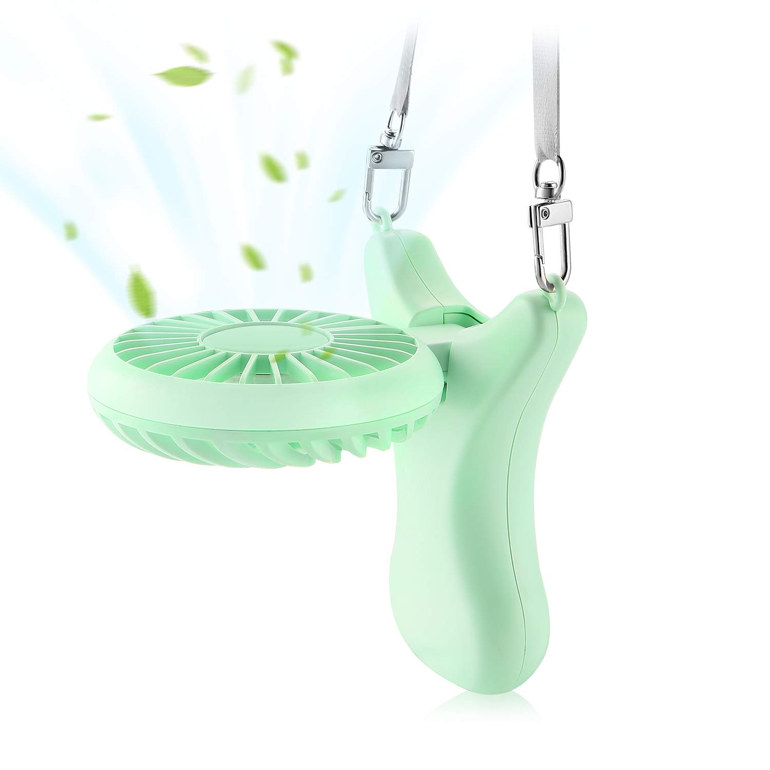 OUTXE Personal Necklace Mini Fan - 3000mAh Rechargeable Hands-Free Portable Fan with 3 Speed Settings, USB Powered Folding Electric Cooling Fan for Outdoor, Office & Travel | Perfect for Summer, Workouts & Hot Weather