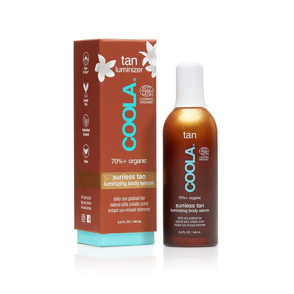 COOLA Organic Sunless Tan Luminizing Body Serum - Natural Self Tanner for Glowing Skin | Perfect for Beach, Vacation & Summer Tanning