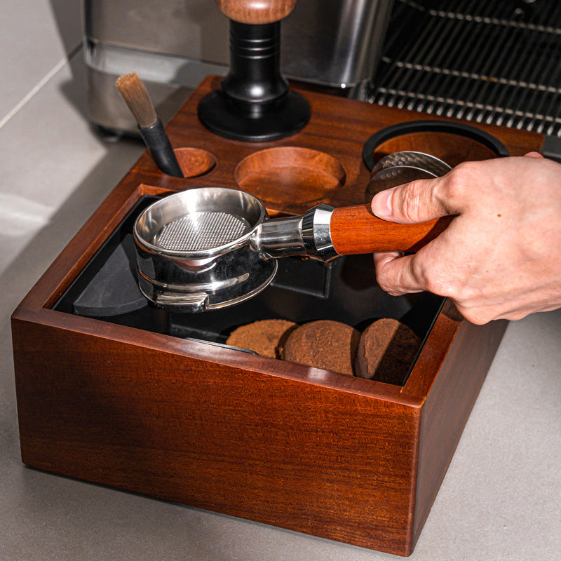 Stainless Steel Espresso Accessories Organizer & Knock Box - Barista Tool Storage for Coffee Machine Accessories - Perfect for Home & Café Use
