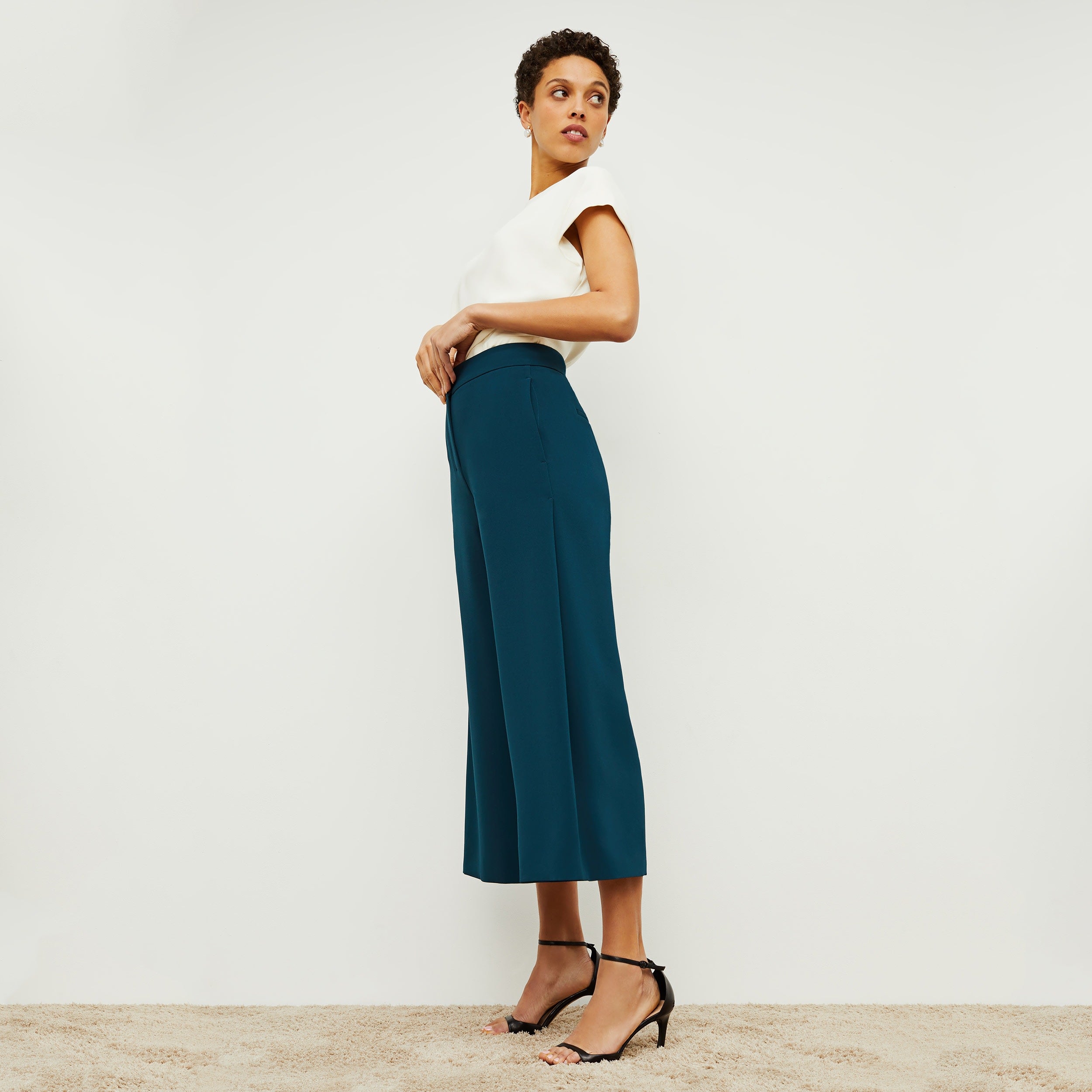 Zhou 2.0 Culotte Pants - Premium Heavy Crepe Fabric - Elegant Wide Leg Palazzo Trousers for Women | Perfect for Office Wear, Casual Outfits & Tropical Vacations
