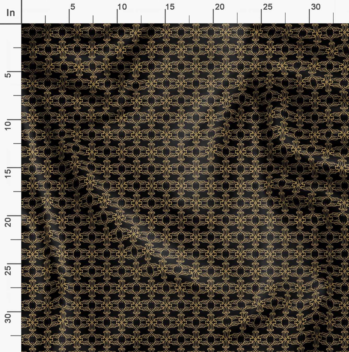Soimoi Moss Georgette Brown Fabric by The Yard - 42 Inch Wide Filigree Damask Print Material - Elegant Printed Fabric for Dresses, Curtains & Home Decor Projects