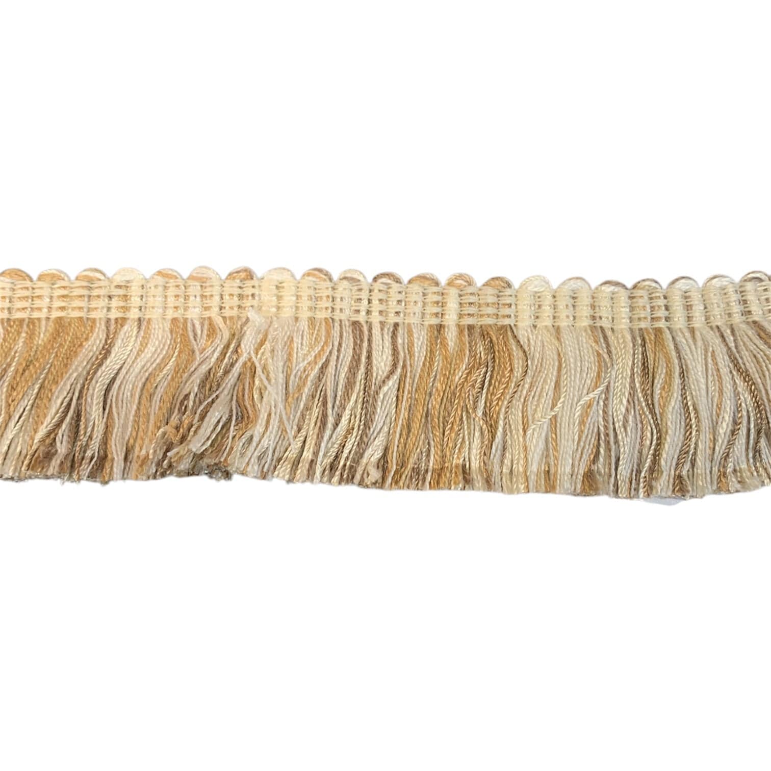 Ivory Biscuit Ruche Fringe Trim - Elegant Lace Fabric for Wedding Dresses, Home Decor & DIY Crafts